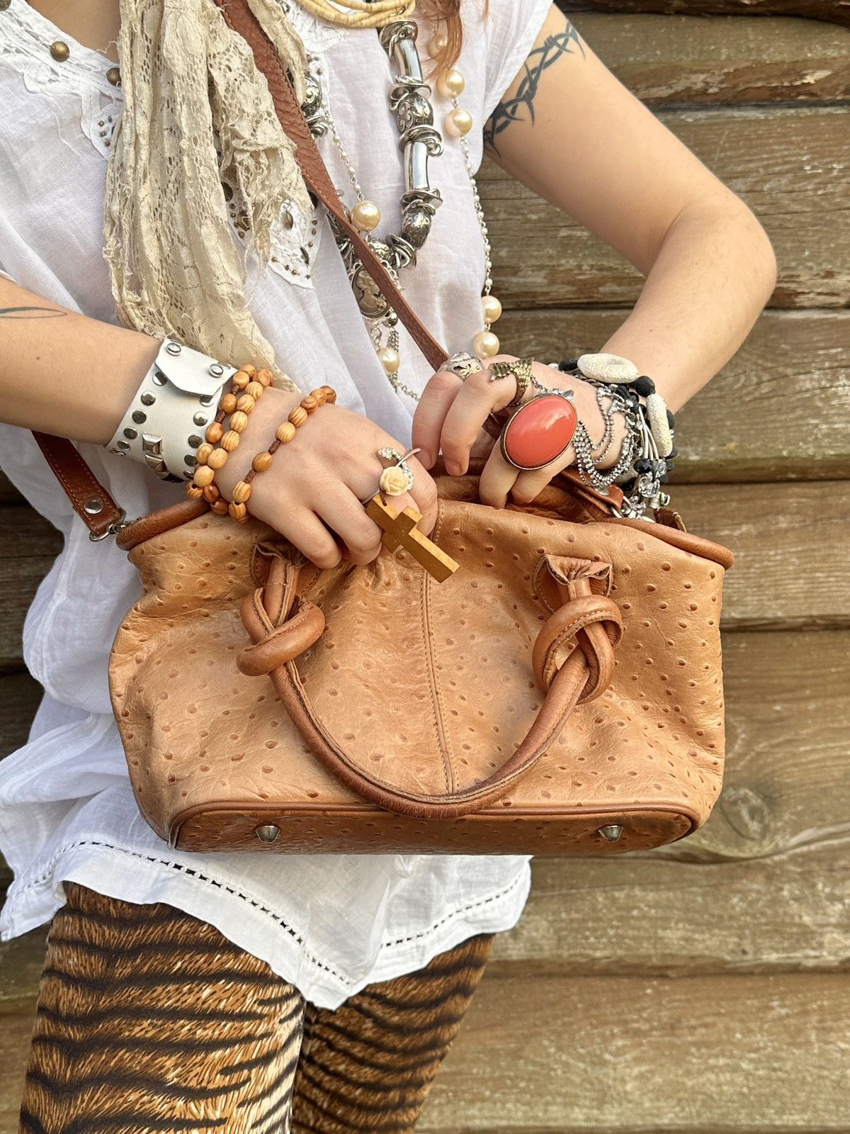 Vintage Vintage light brown leather shoulder bag Size ONE SIZE - 4 Thumbnail