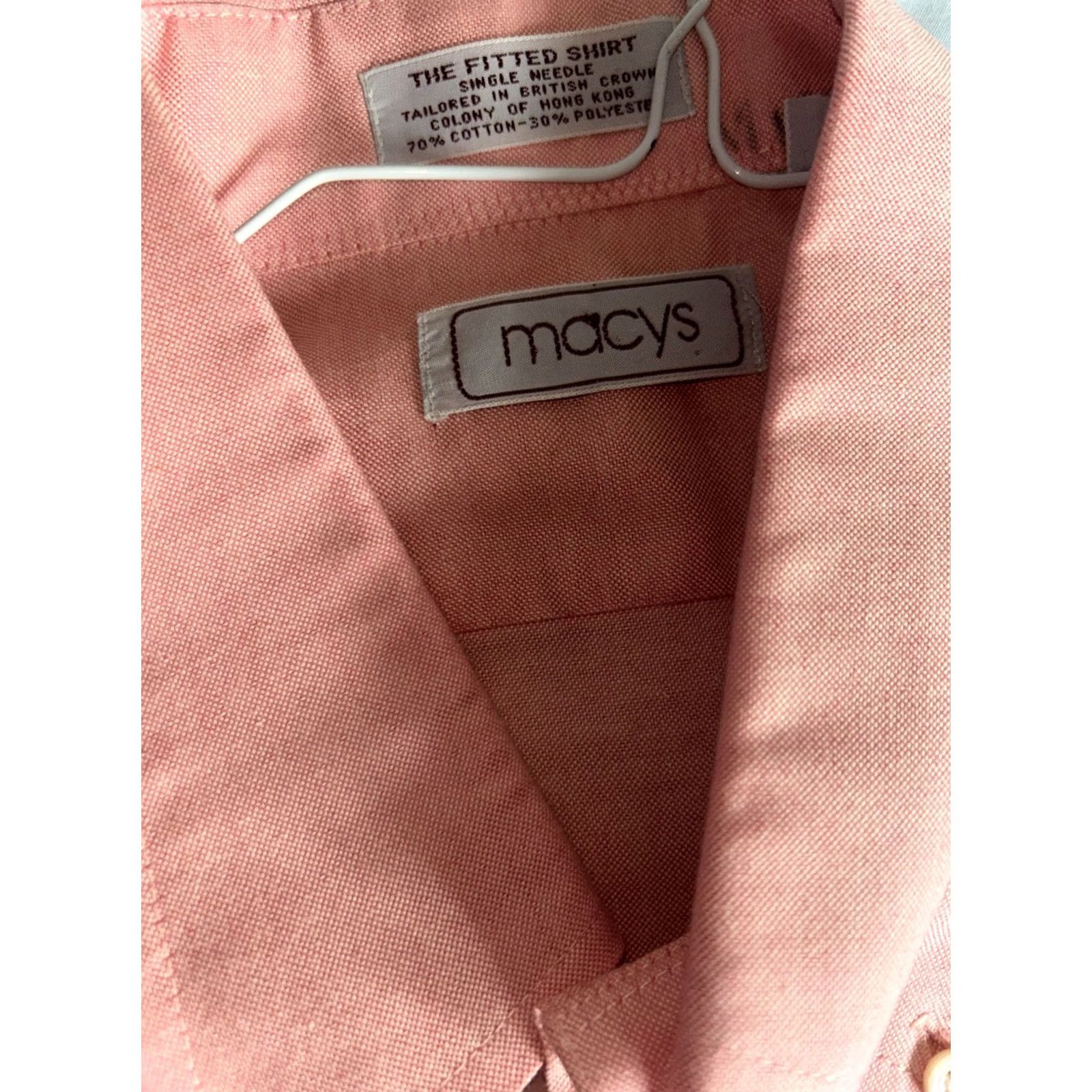 Vintage Macy's Structure Button-Up Shirt Men XS? Size US M / EU 48-50 / 2 - 2 Thumbnail
