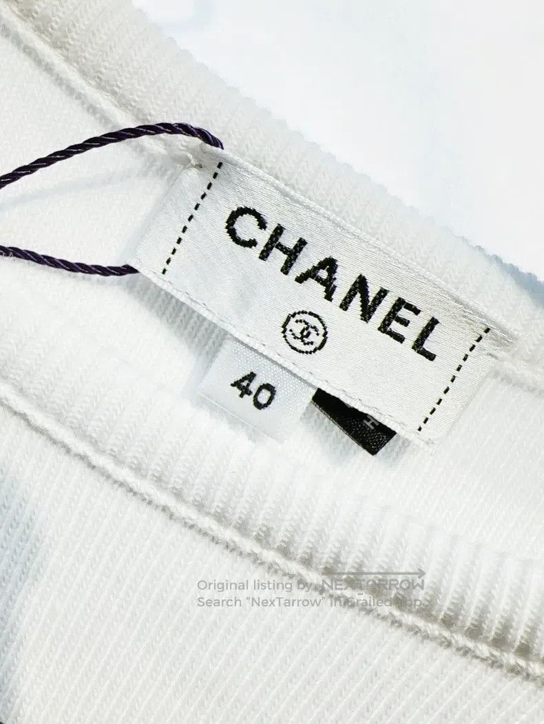 Chanel Chanel Embroidered studded sequin letter short-sleeved T-s Size S / US 4 / IT 40 - 5 Thumbnail