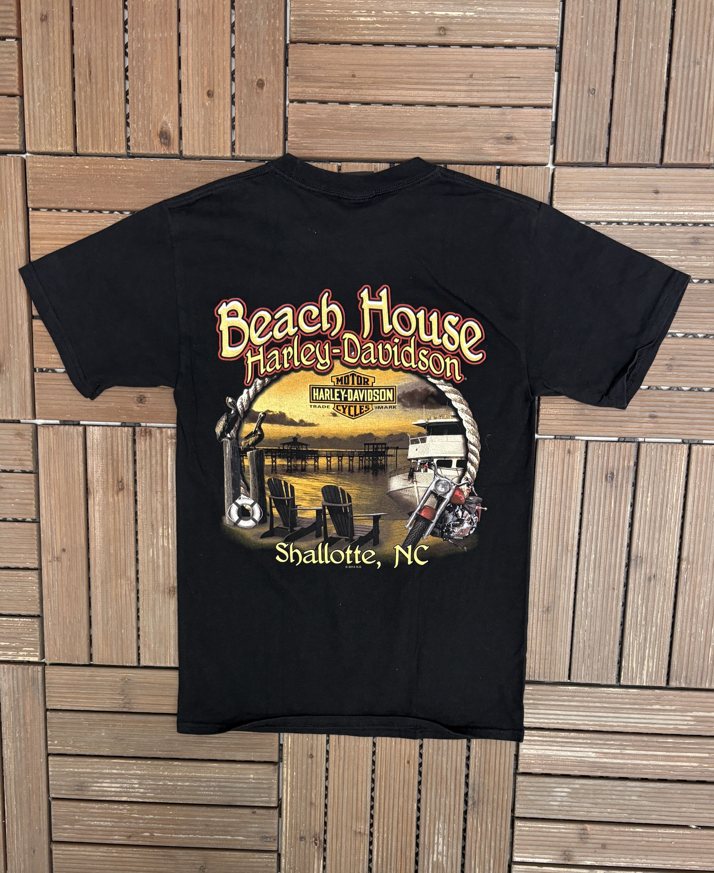 Vintage Harley Davidson Shalotte, North Carolina Vintage T-Shirt Tee Size US S / EU 44-46 / 1 - 4 Thumbnail