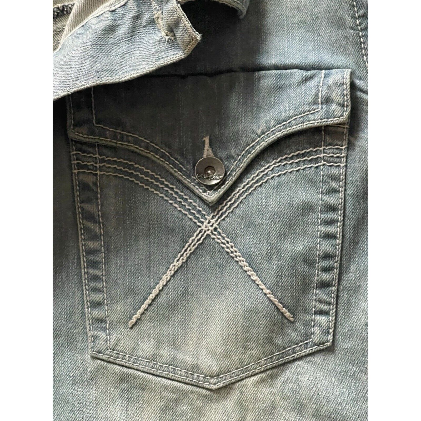 Pelle Pelle Vintage Y2K Pelle Pelle Denim Vest Zip Sleeve Jacket Mens Size US XXL / EU 58 / 5 - 6 Thumbnail