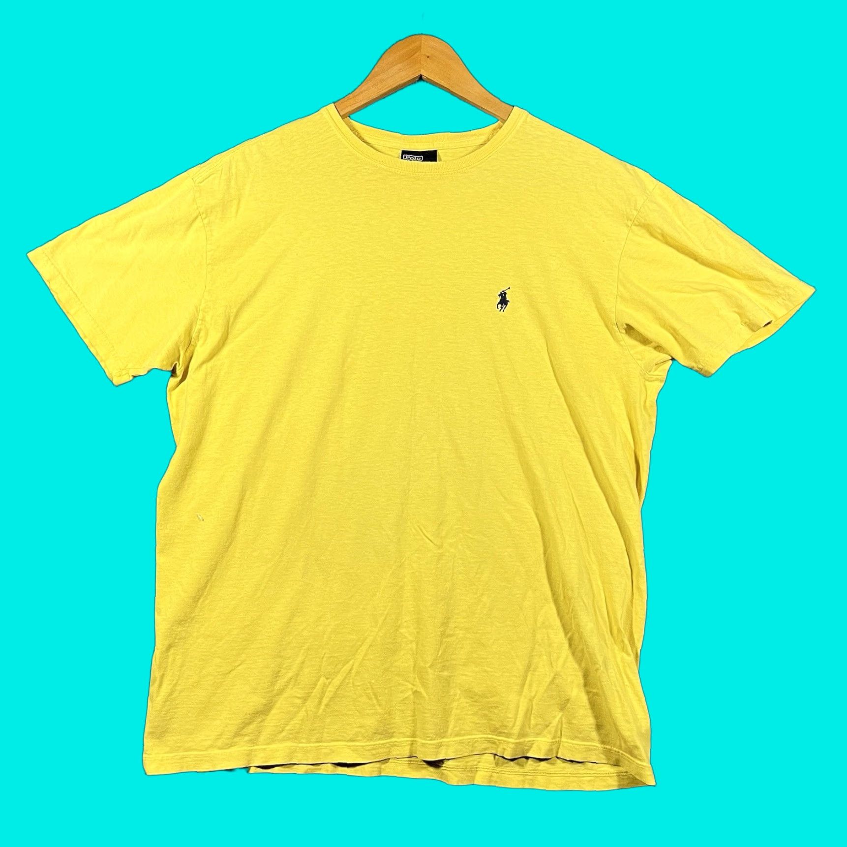 Polo Ralph Lauren VINTAGE Polo Ralph Lauren 90s Yellow Pony T Shirt Mens M 100% Cotton Short Sleeve Crew Neck Size US M / EU 48-50 / 2 - 1 Thumbnail