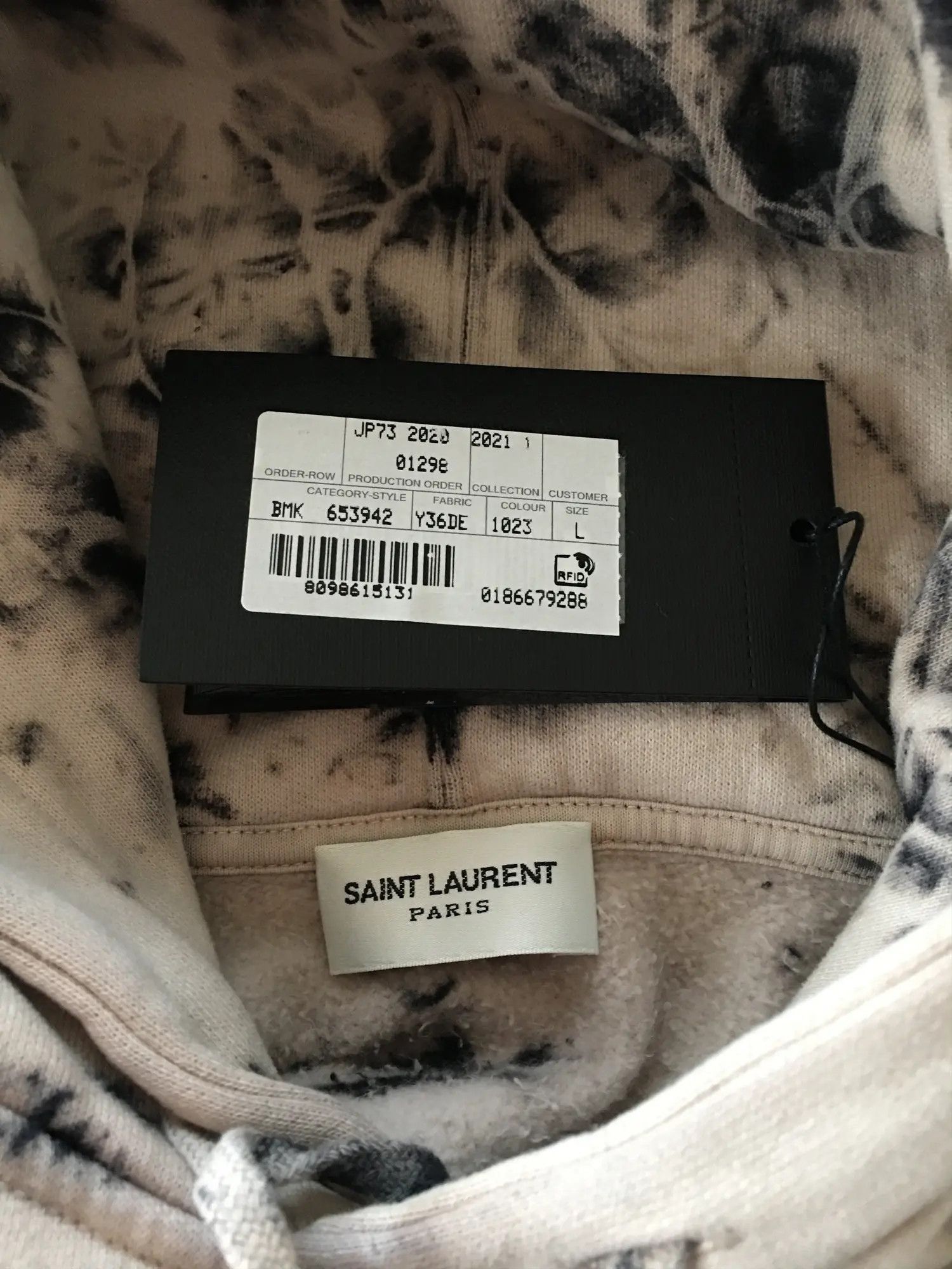 Saint Laurent Paris SS'21 Hoodie Tie-Dye Size US M / EU 48-50 / 2 - 4 Thumbnail