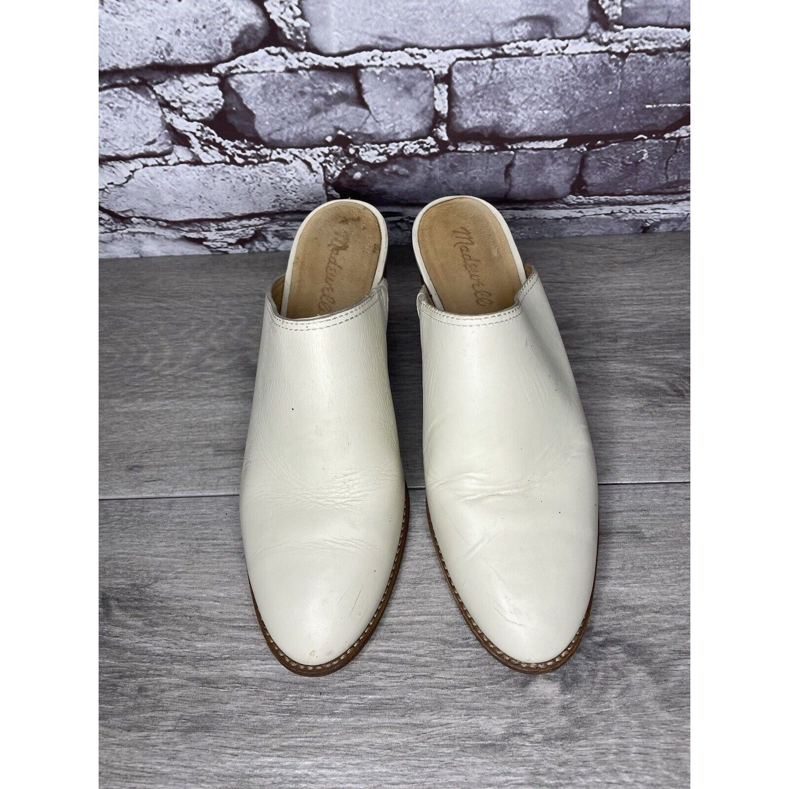Madewell Madewell The Harper Ivory Leather Mules Stacked Heels Women Size US 8 / IT 38 - 21 Thumbnail