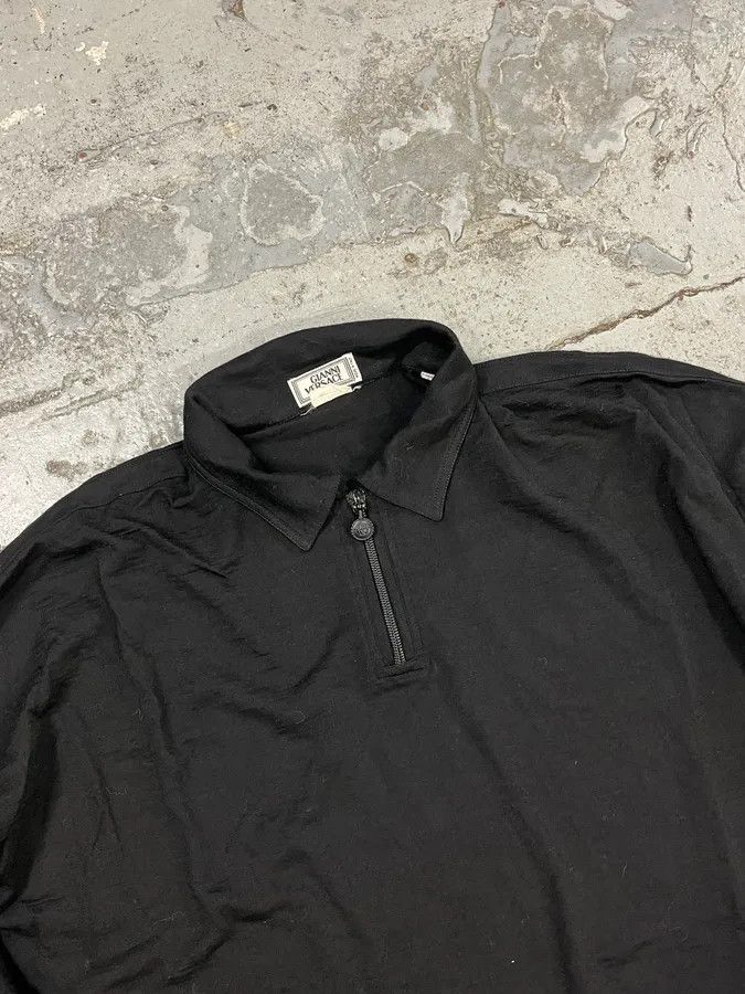 Vintage Gianni Versace Black Long Sleeve Half-Zip Polo Shirt Size US M / EU 48-50 / 2 - 6 Thumbnail