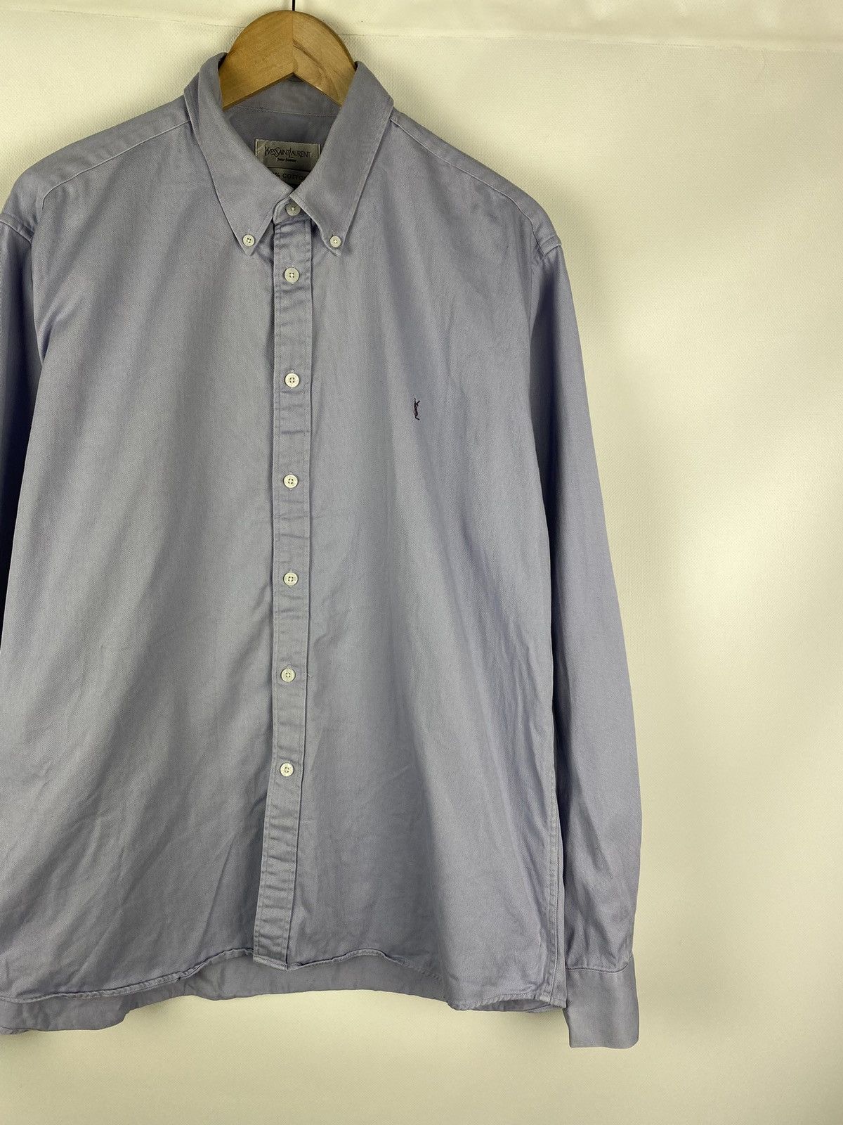 Vintage × Yves Saint Laurent Yves Saint Laurent YSL vintage heavy cotton button up shirt Size US XL / EU 56 / 4 - 3 Thumbnail
