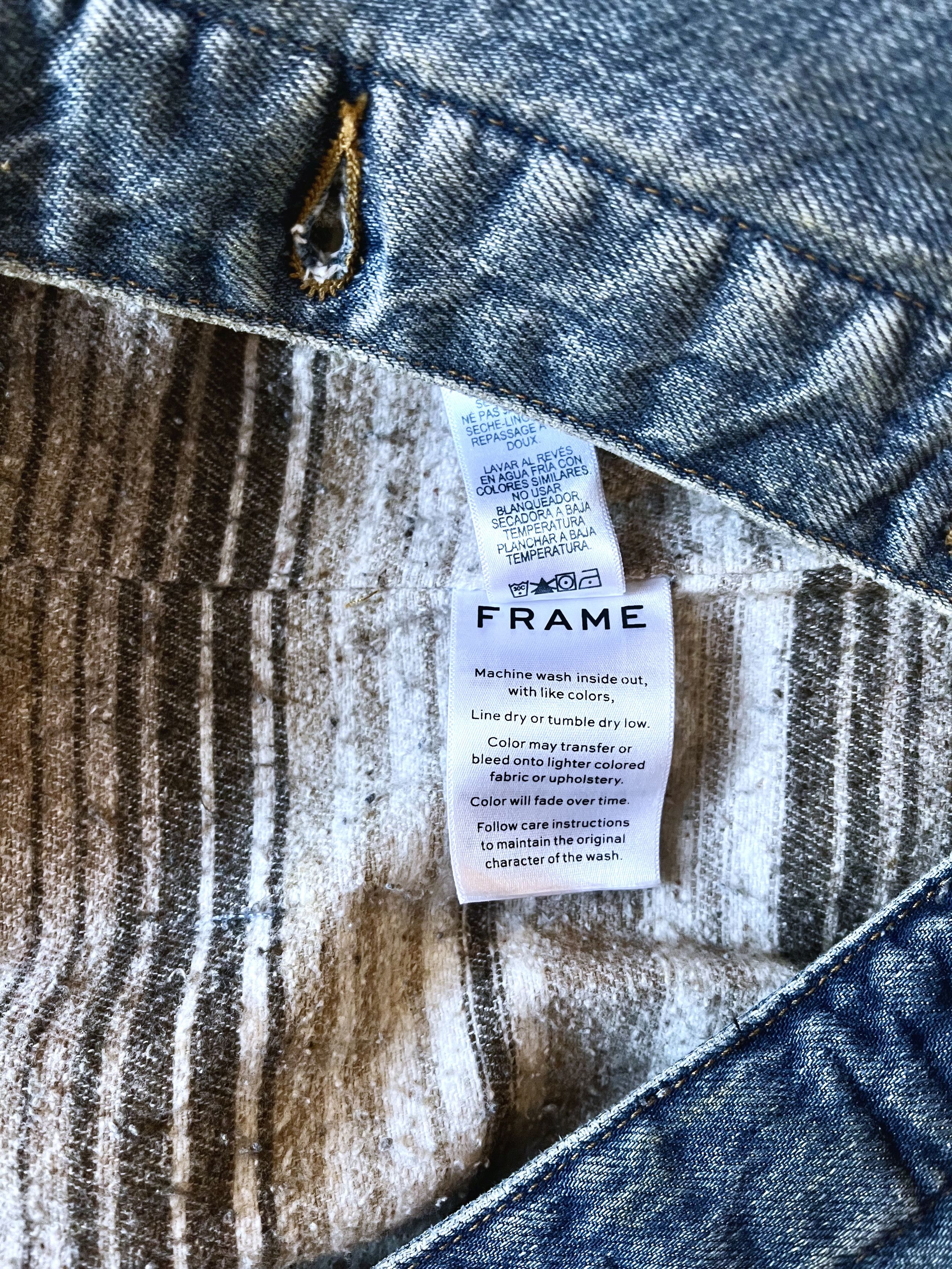 Frame Distressed Light Denim Corduroy-Trimmed Collar Jacket Size US S / EU 44-46 / 1 - 7 Thumbnail