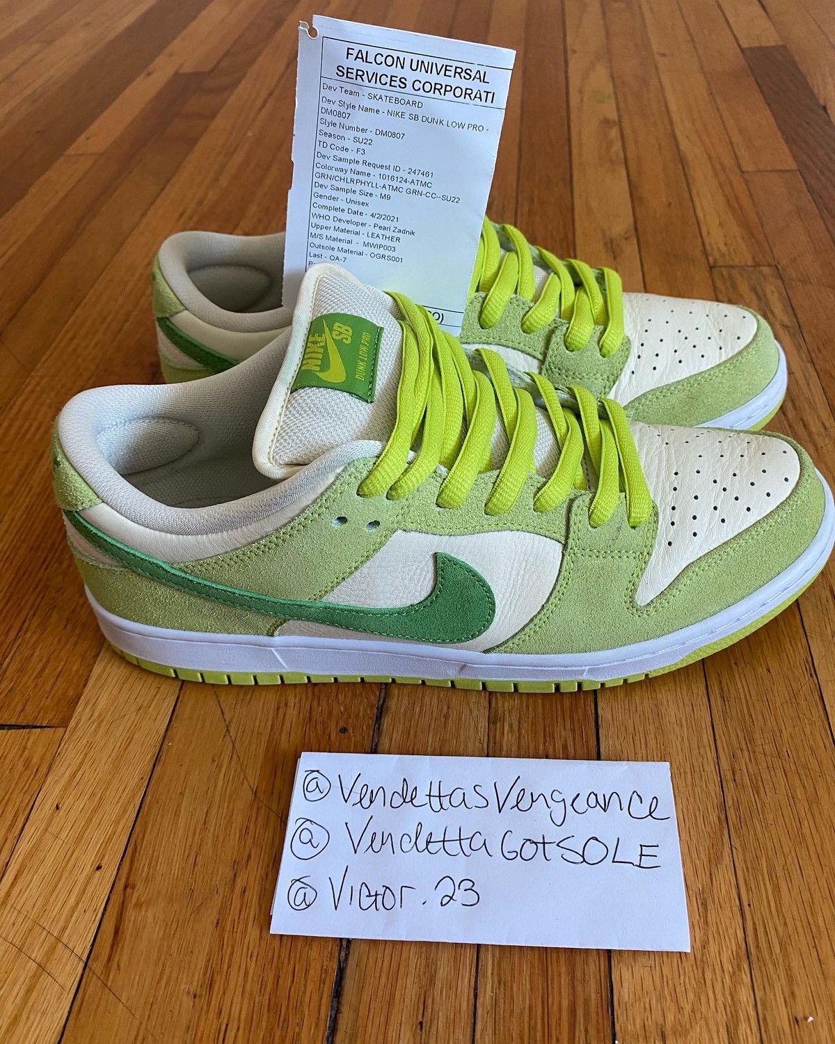 Nike Sb Dunk Low PROTO SAMPLE Green Apple Fruit Pack 1/1?US9