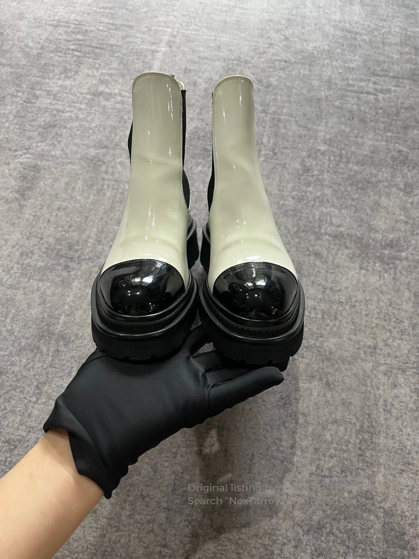 Chanel Chanel Black and White Ankle Boots| Size US 6 / IT 36 - 4 Thumbnail