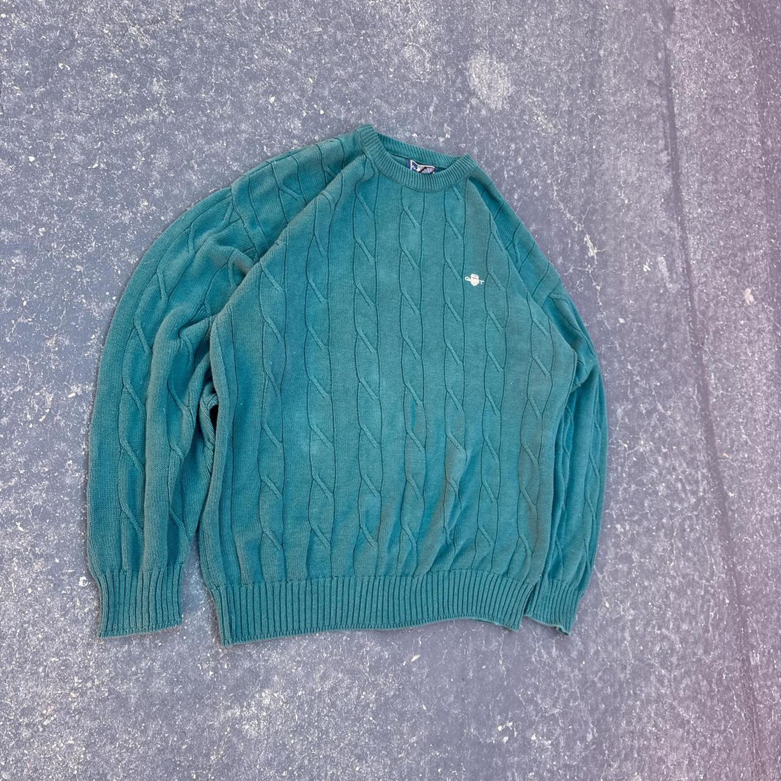 Gant Vintage 90s GANT U.S. Cable Knit Green Sweater Size 2XL Tall Size US XXL / EU 58 / 5 - 2 Thumbnail