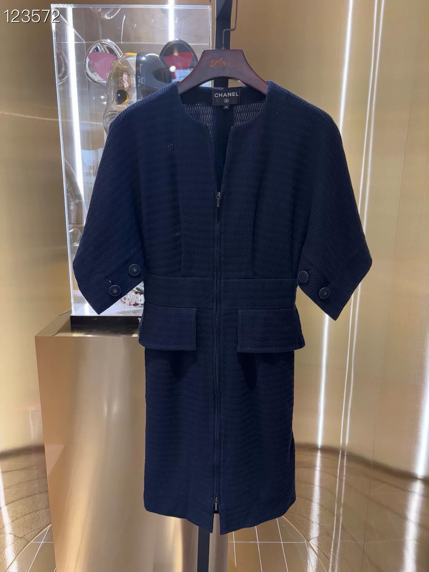Chanel Chanel Dark Blue Dress Size 40 Size S / US 4 / IT 40 - 1 Thumbnail