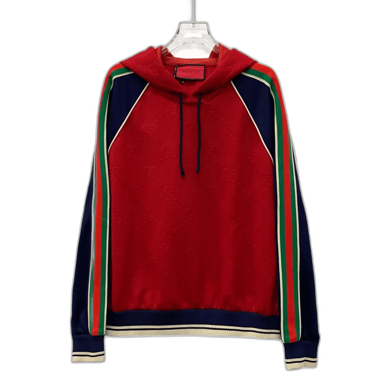 Gucci Gucci Red Striped Logo Hooded Sweatshirt Size S / US 4 / IT 40 - 1 Thumbnail