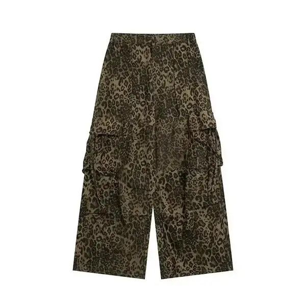 VIBE Leopard print parachute pleated cargo wide-leg pants Size US 32 / EU 48 - 5 Thumbnail