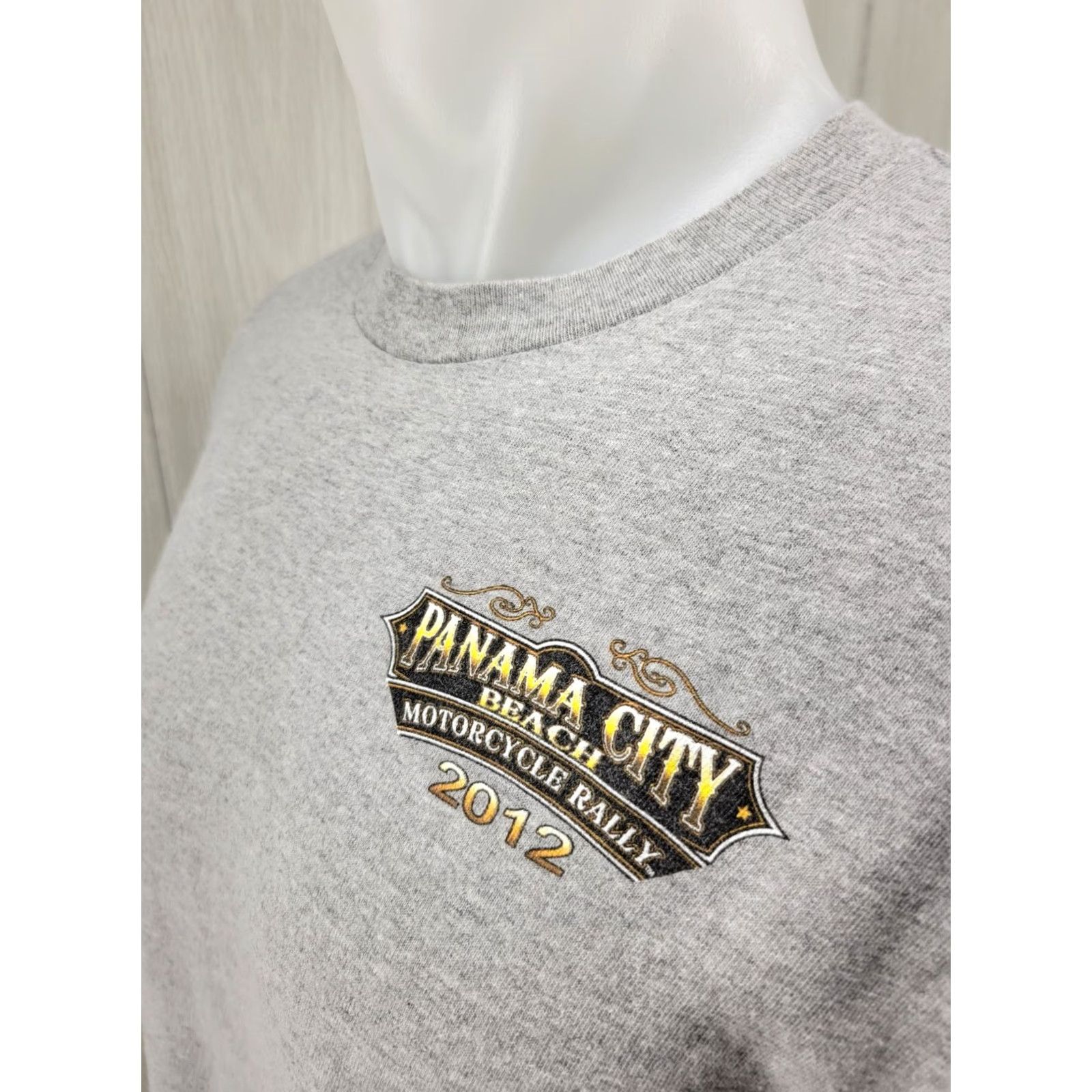 Delta VINTAGE Panama City Beach Rally Week Rider T-Shirt Gray L Men Shirt 2012 Biker Motorcycle Rock Skull Size US L / EU 52-54 / 3 - 4 Thumbnail