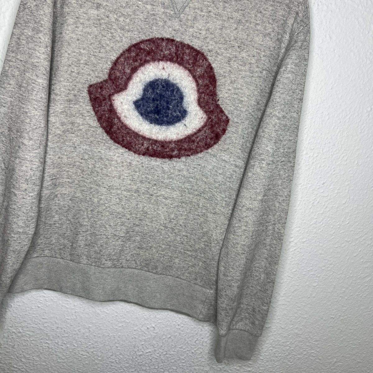 Moncler Moncler Sweatshirt Crewneck Classic Big Logo Wool Grey Size US L / EU 52-54 / 3 - 3 Thumbnail