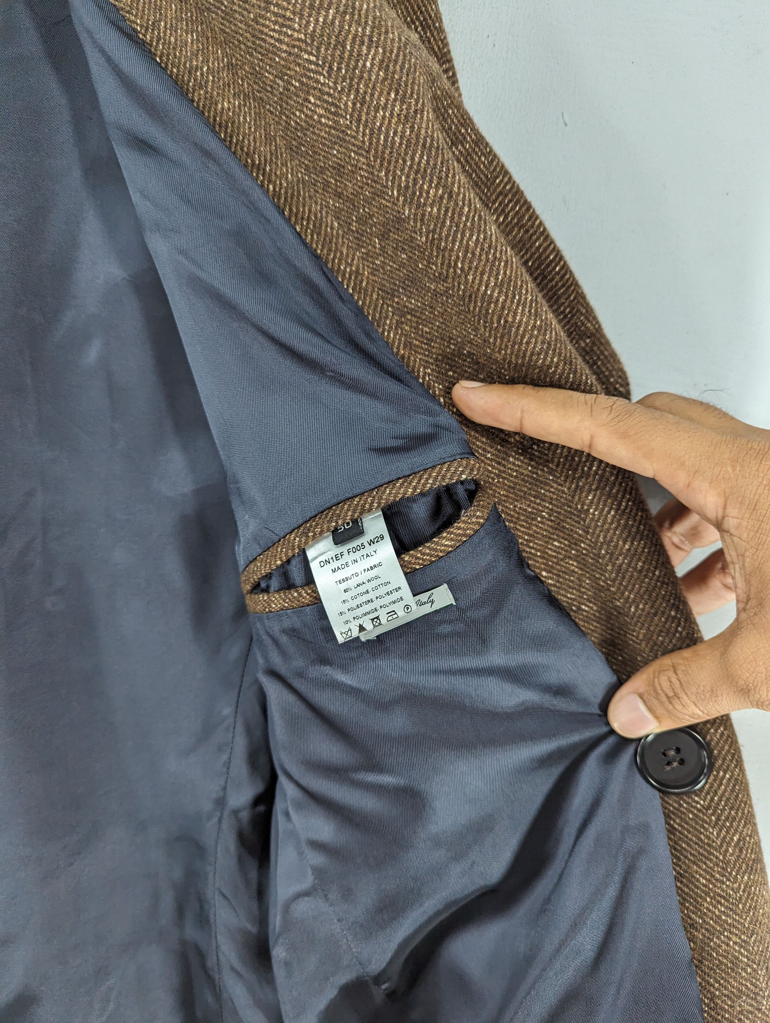 DAVID NAMAN David Naman Herringbone Wool Double Breasted Coat Jacket Size US M / EU 48-50 / 2 - 9 Thumbnail