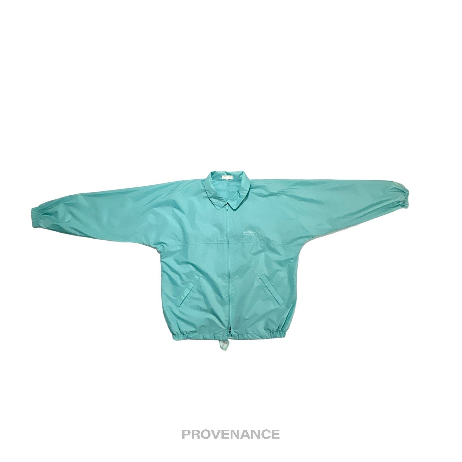 Balenciaga 🔴 Balenciaga Sport Windbreaker Jacket - Teal Size L / US 10 / IT 46 - 1 Thumbnail