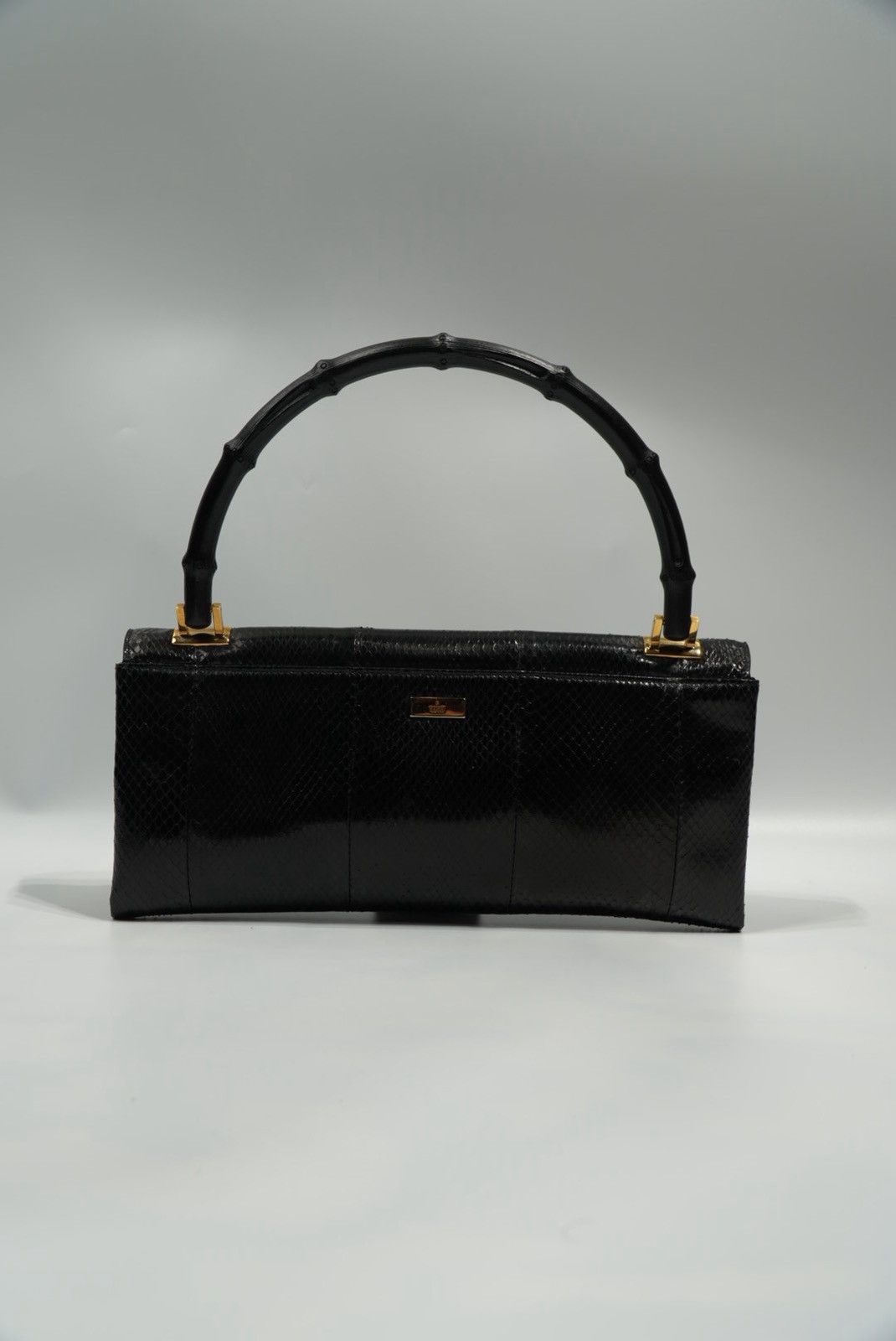 Gucci Gucci by Tom Ford Black Python Bamboo Top Handle Bag Size ONE SIZE - 2 Thumbnail
