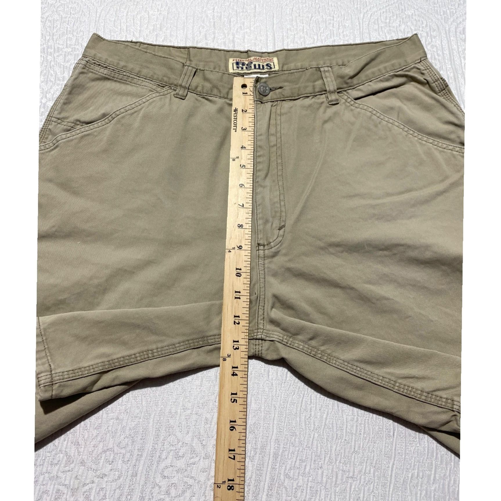 Vintage Re News Mens XL Carpenter Shorts Khaki Tan Cotton Twill Relaxed Workwear Cargo Utility Outdoor Casual Shoes? Size US 35 - 6 Thumbnail