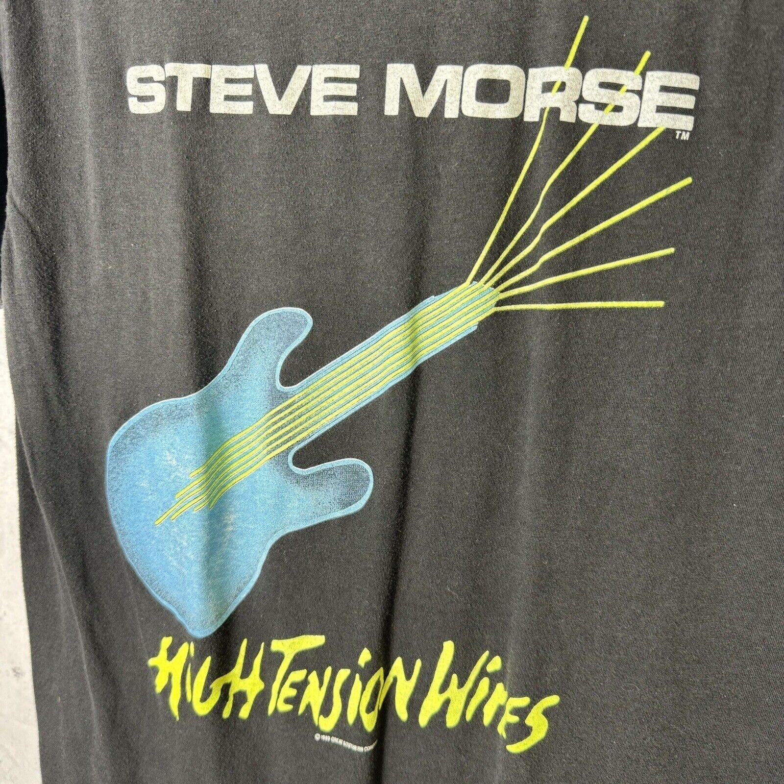 Band Tees Vintage Steve Morse 1989 Tour T Shirt Mens Large Black Band Size US L / EU 52-54 / 3 - 5 Thumbnail