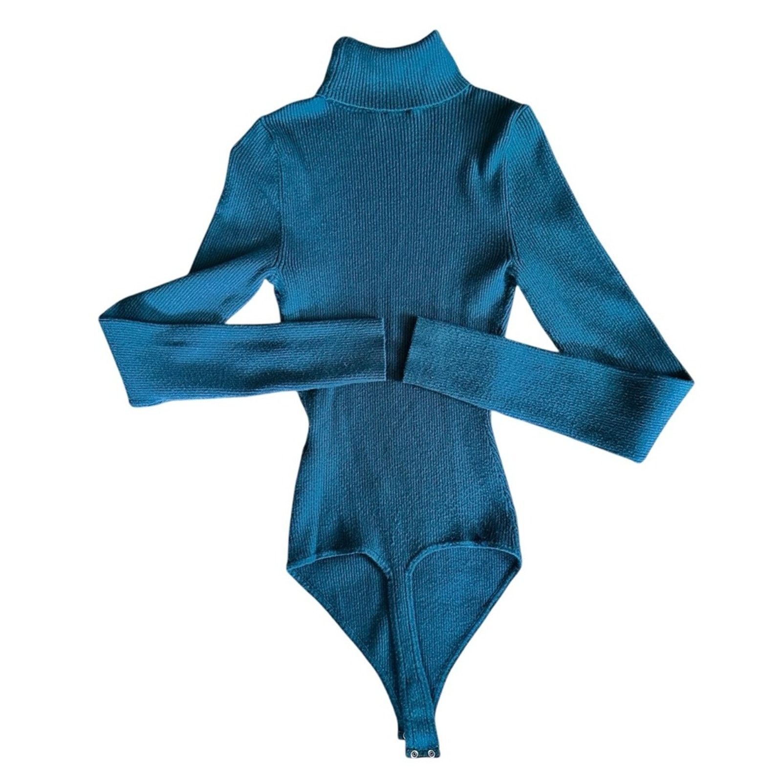 Abercrombie & Fitch Abercrombie & Fitch Emerald Green Turtleneck Bodysuit Size S / US 4 / IT 40 - 4 Thumbnail