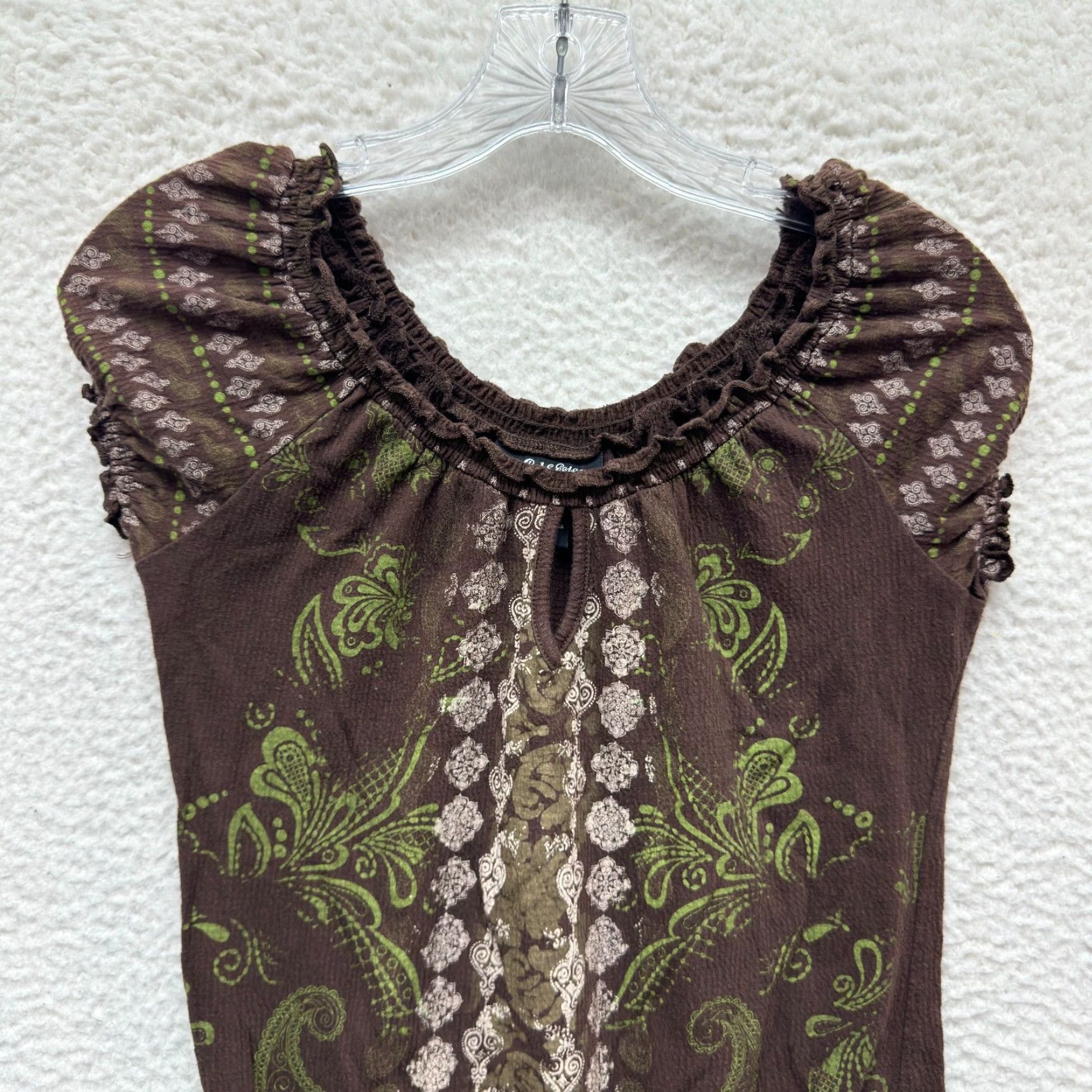 Vintage VINTAGE Y2K Self Esteem Cap Sleeve Shirt S/M Brown Boho Grunge Girls Womens Mens Size S / US 4 / IT 40 - 3 Thumbnail