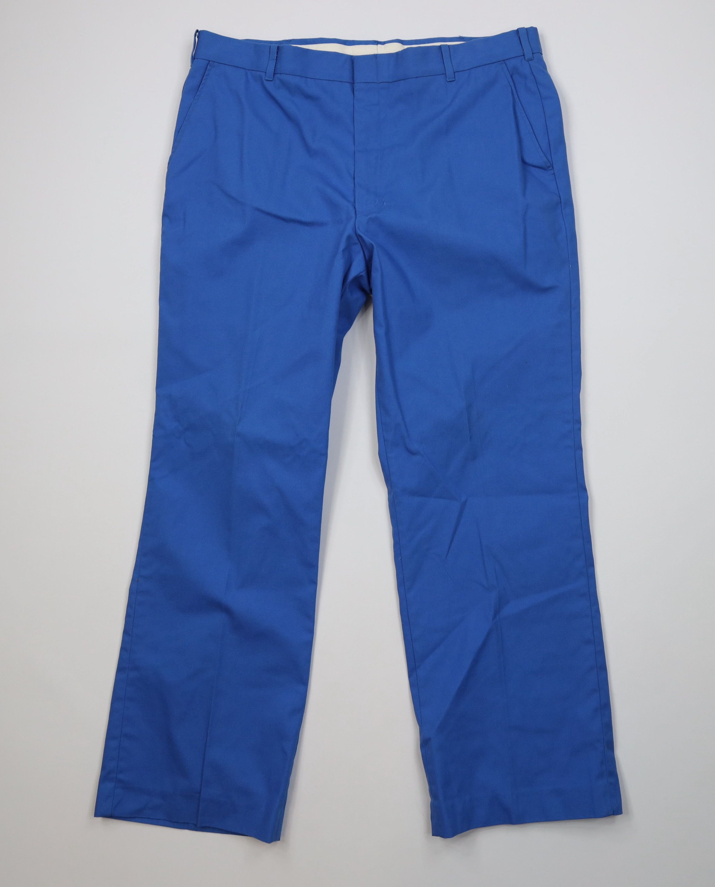 Vintage Vintage 70s Streetwear Wide Leg Chino Pants Royal Blue Size US 38 / EU 54 - 1 Thumbnail
