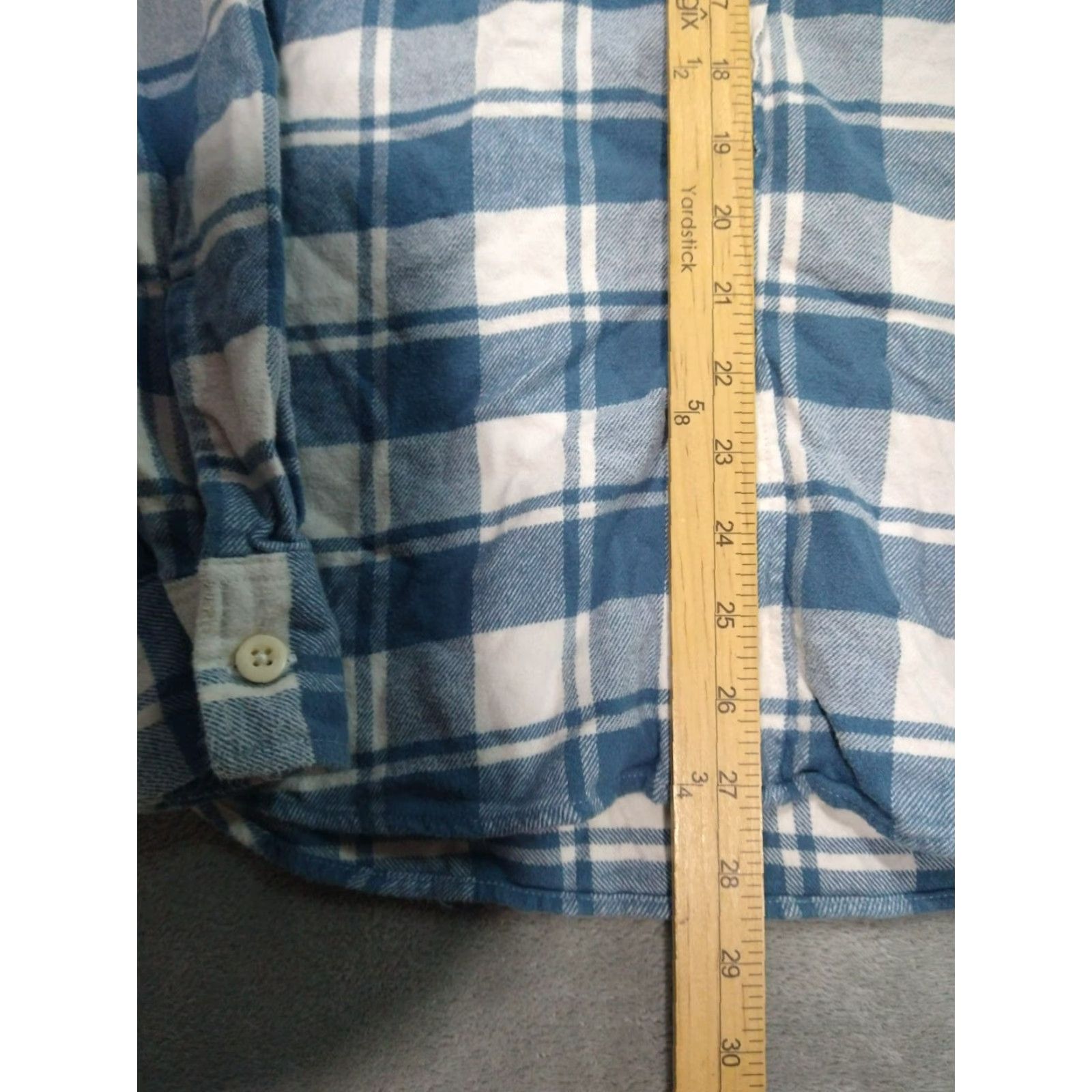 American Eagle Outfitters American Eagle Flannel Shirt Mens Medium Blue White Plaid Super Soft Button-Up Long Sleeve Size US M / EU 48-50 / 2 - 4 Thumbnail