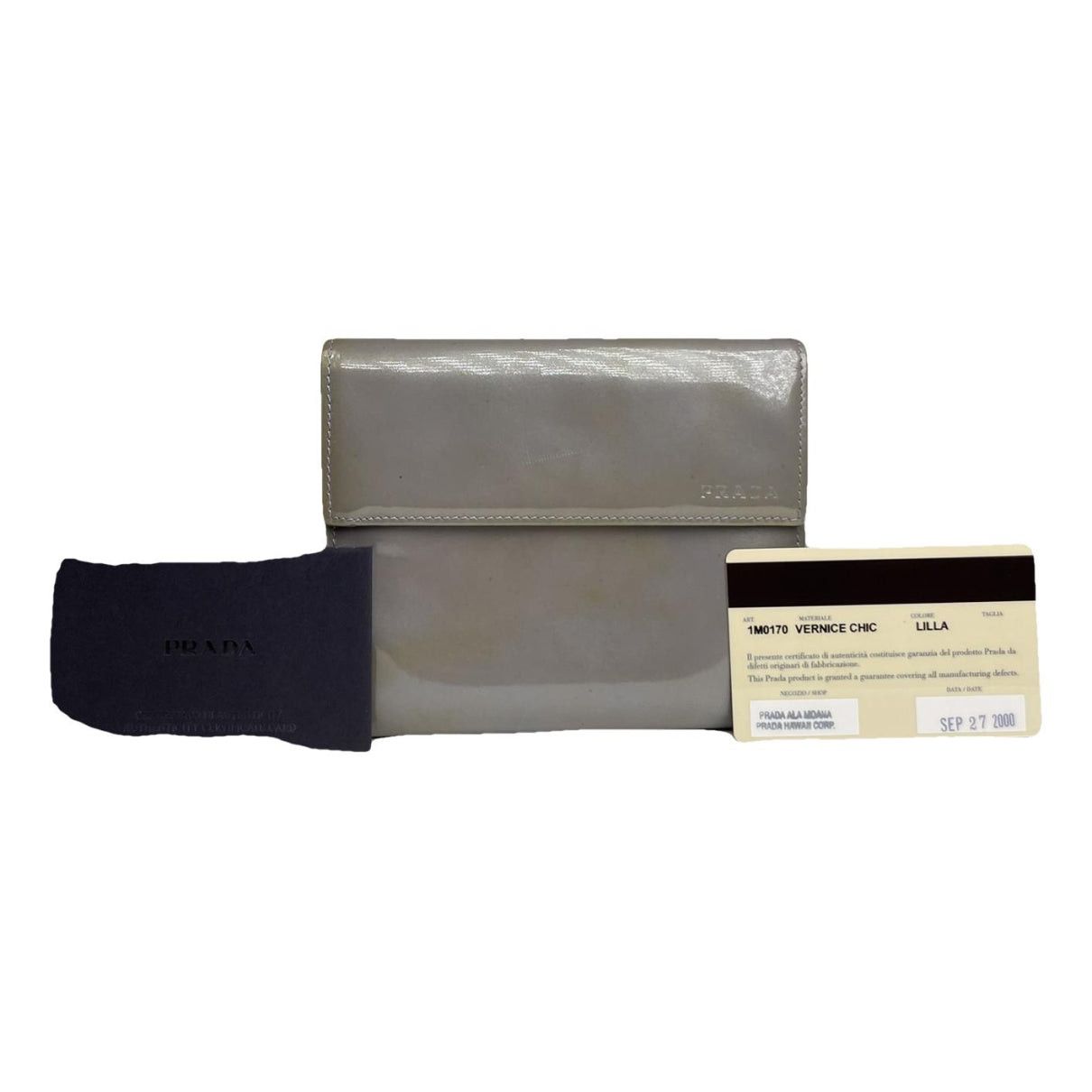 Prada Grey Patent Leather Wallet Size ONE SIZE - 1 Thumbnail