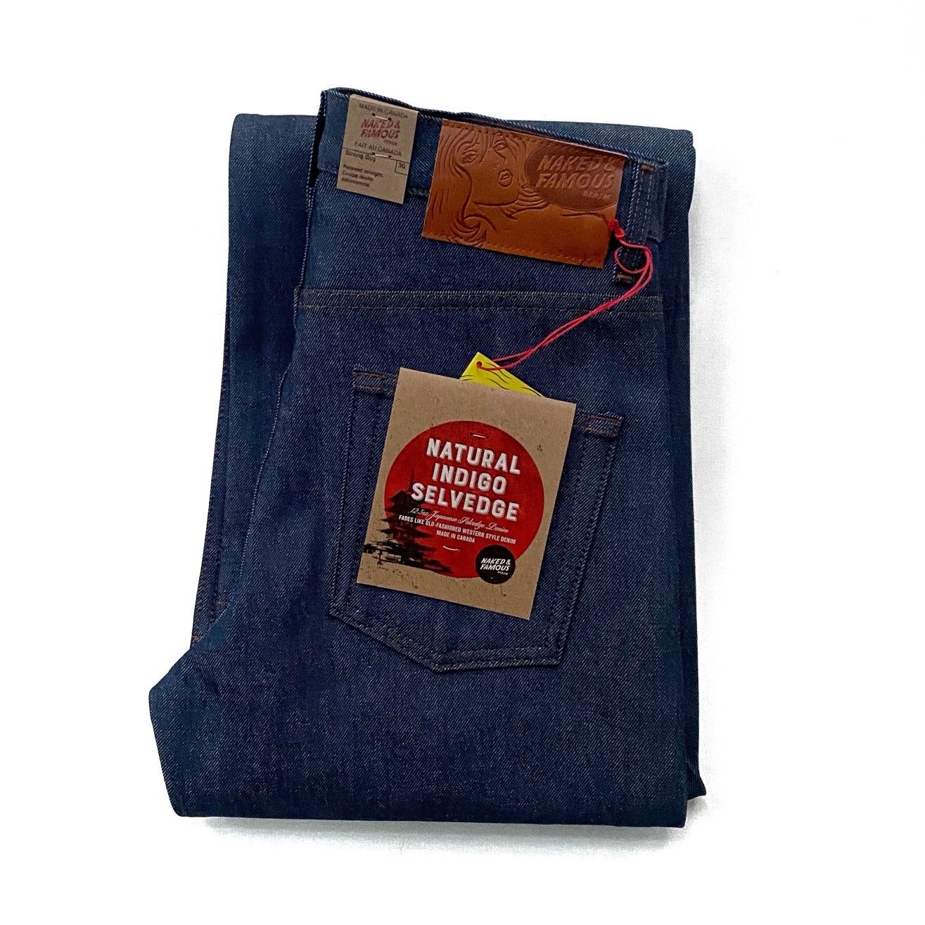 NWT Naked & Famous Strong Guy Natural Indigo Selvedge Denim