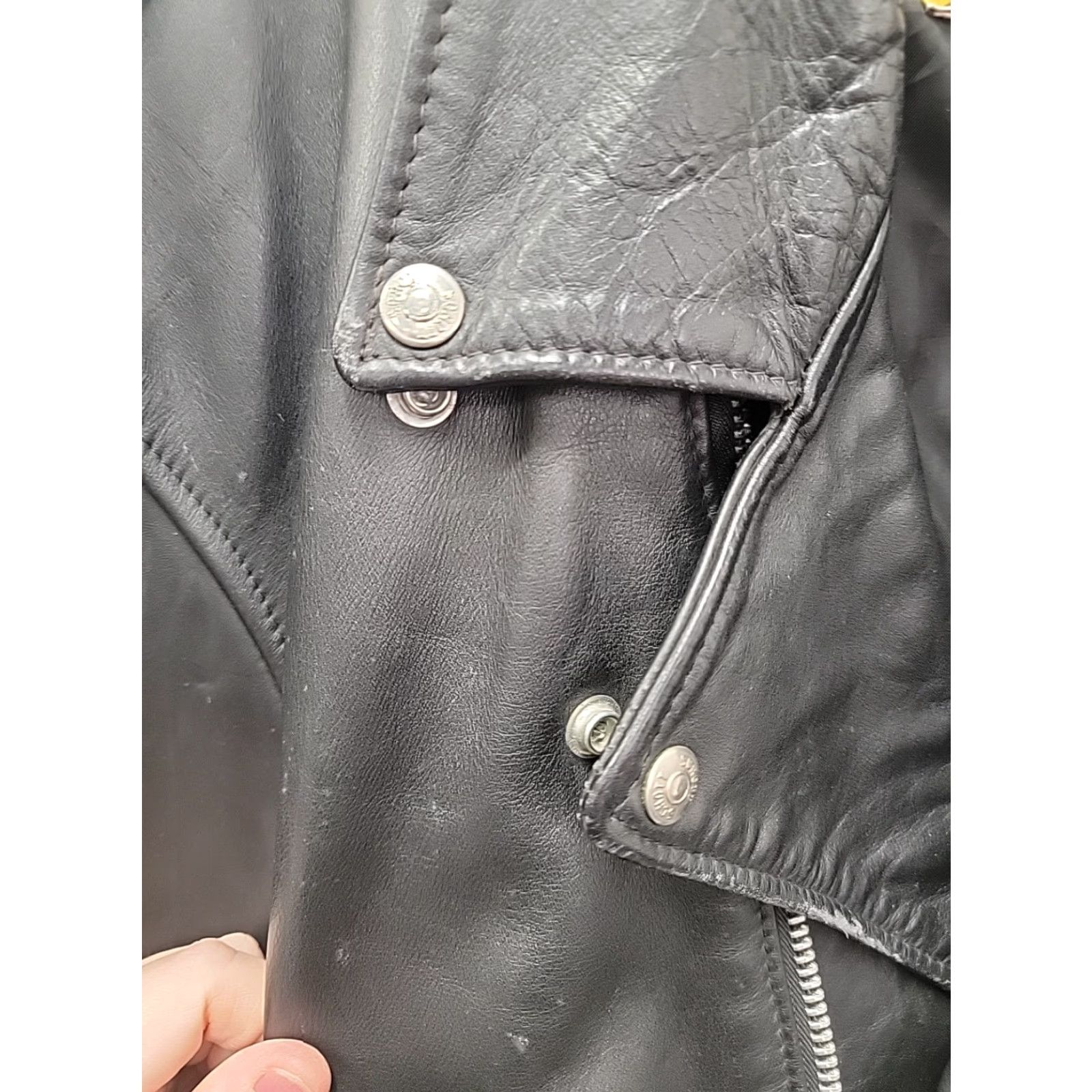 Schott VINTAGE Schott Perfecto Mens Jacket Black USA 46 Leather Motorcycle - 36? Size US S / EU 44-46 / 1 - 5 Thumbnail