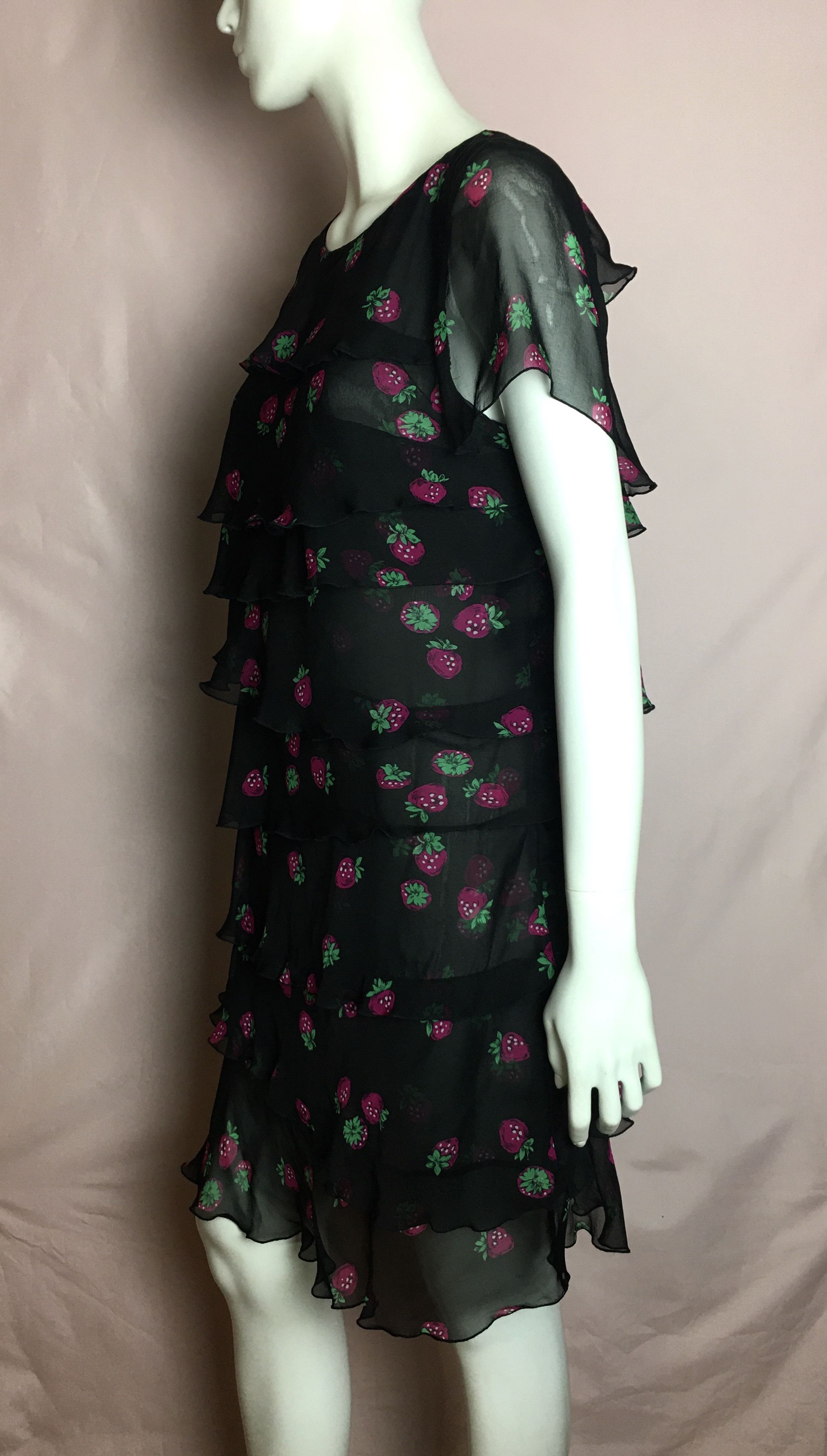 Moschino Moschino Cheap & Chic Silk Chiffon Strawberry Dress US 10 Size L / US 10 / IT 46 - 3 Thumbnail