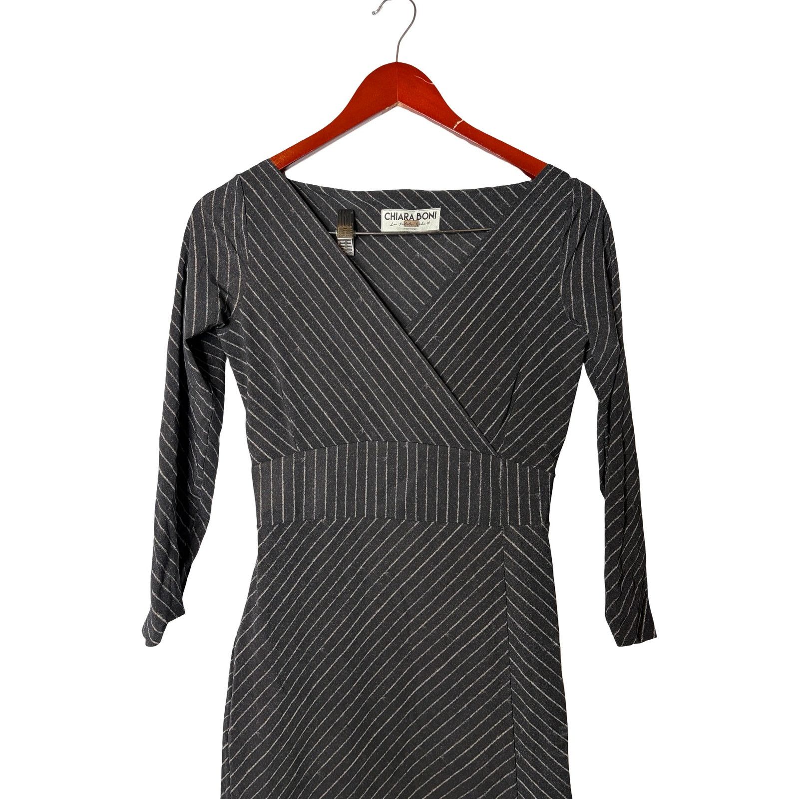 Chiara Boni Chiara Boni La Petit Robe Black Pinstripe Iza Sheath dress 8 Size M / US 6-8 / IT 42-44 - 5 Thumbnail