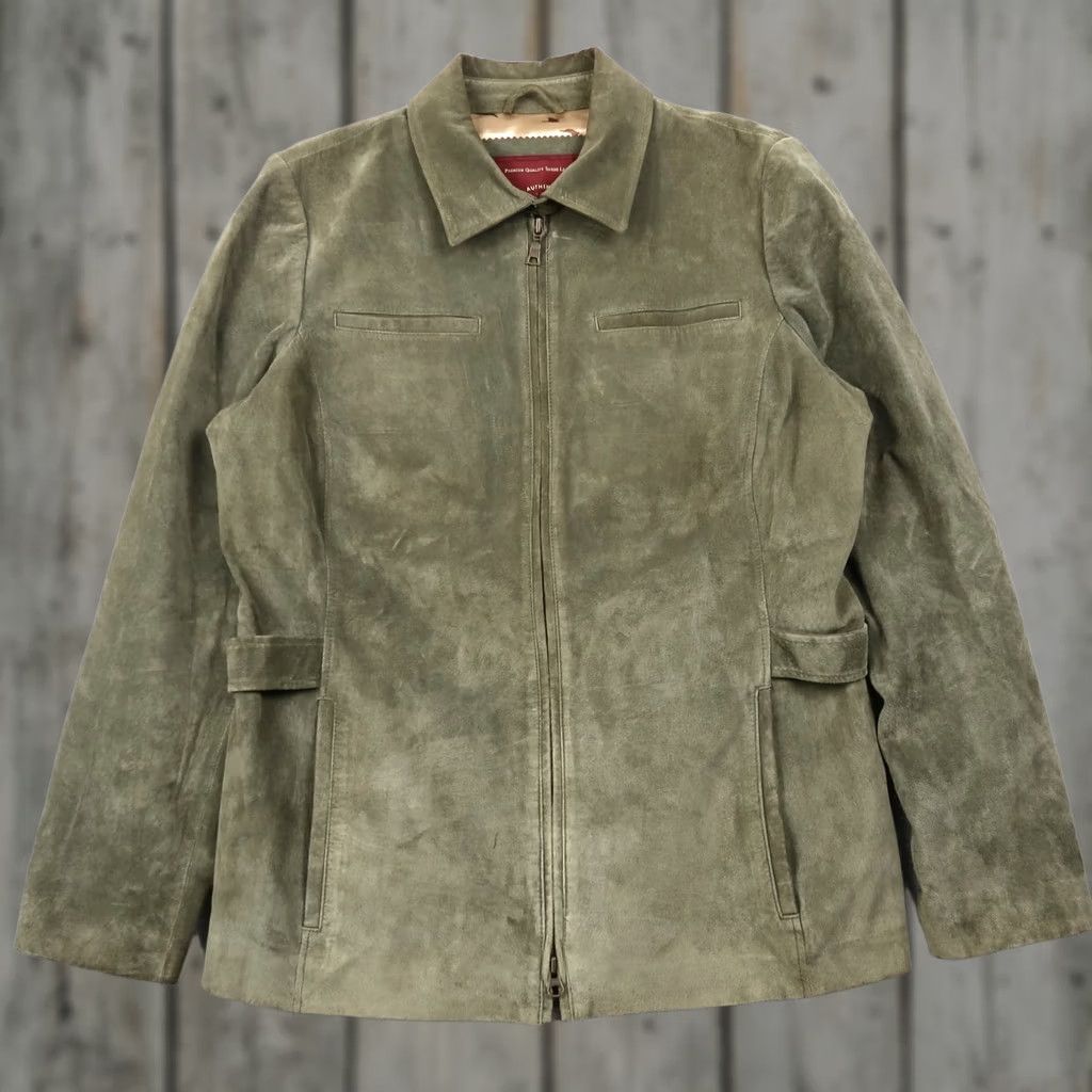 Eddie Bauer Eddie Bauer Jacket Seattle Suede Leather Full Zip Washable Green Size Large L Womens Regular Jacket Main Selling Point Solid Green 90s? Size L / US 10 / IT 46 - 1 Thumbnail