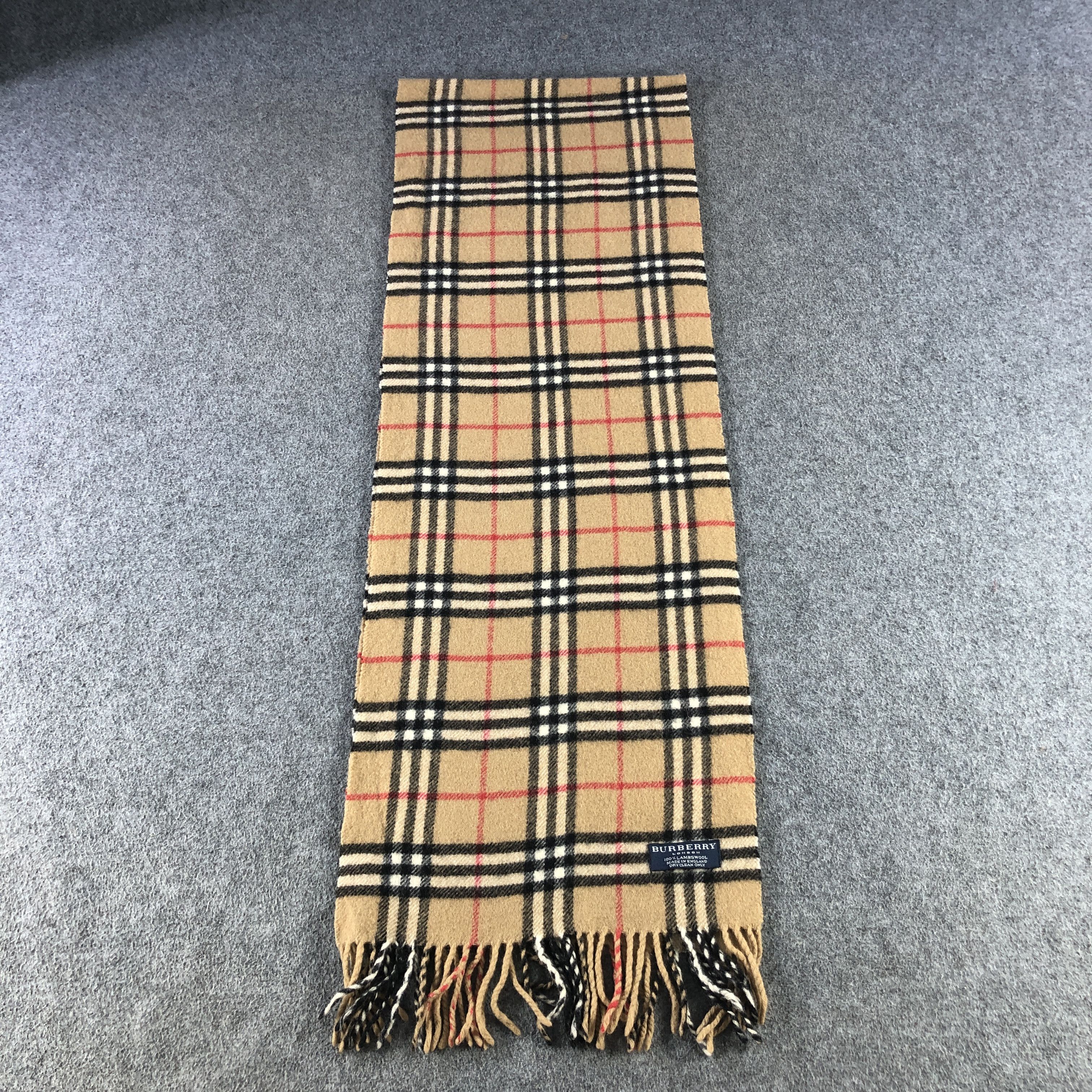 Burberry Burberry Tan Nova Check Wool Scarf Muffler V2867 Size ONE SIZE - 2 Thumbnail
