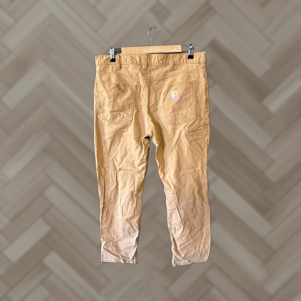 Carhartt Carhartt Mens Khaki Relaxed Fit Chino Work Pants 36 x 32 Size US 36 / EU 52 - 1 Thumbnail