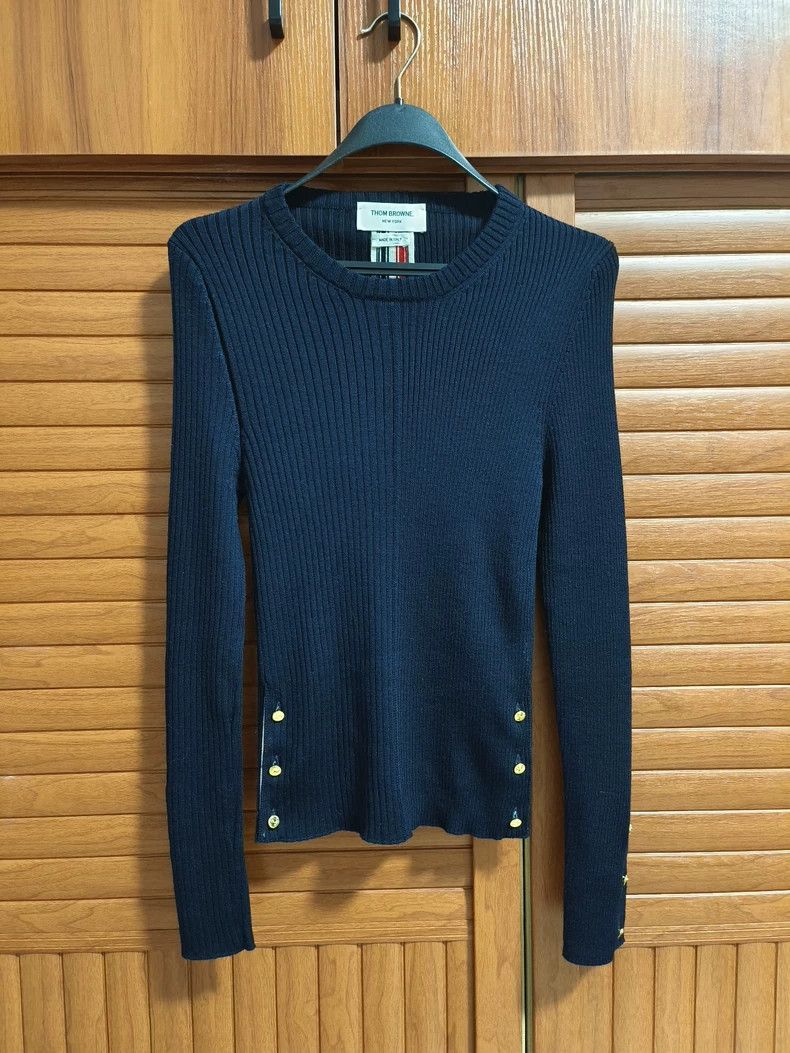 Thom Browne Thom Browne Golden ribbons logo knit wool sweater Size US XS / EU 42 / 0 - 1 Thumbnail