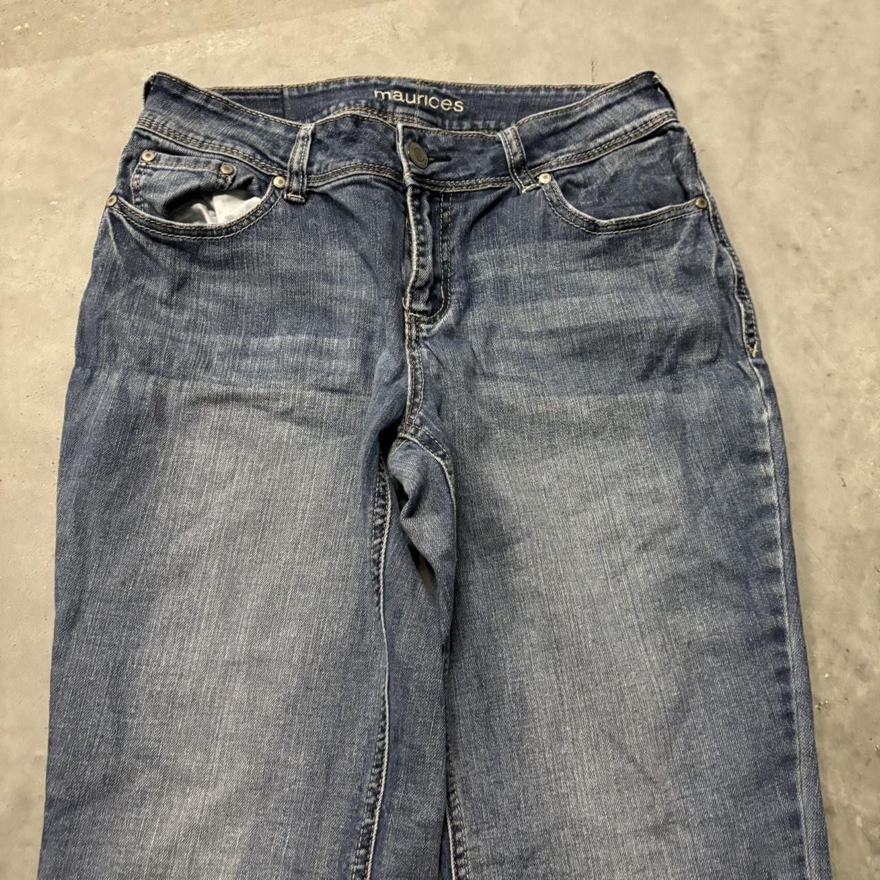 Japanese Brand × Vintage Crazy Vintage Y2K/2000s Grunge Dark Wash Flared Bootcut Denim Jeans! Size US 30 / EU 46 - 5 Thumbnail
