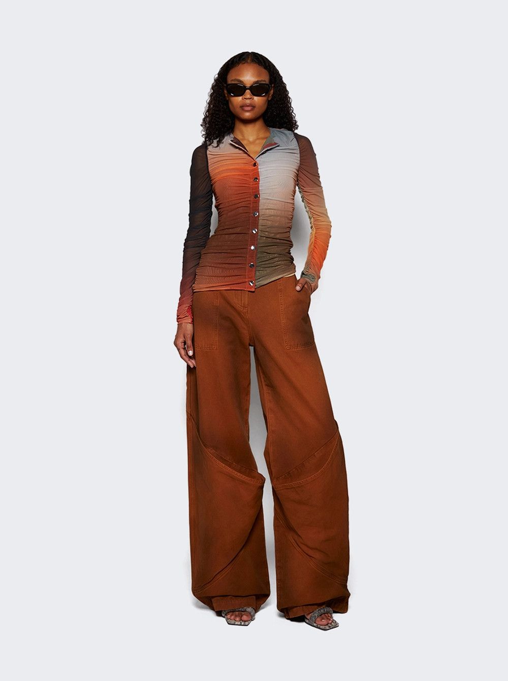 The Attico o1mle0526 Long Pants in Brown Size 26" / US 2 / IT 38 - 2 Thumbnail