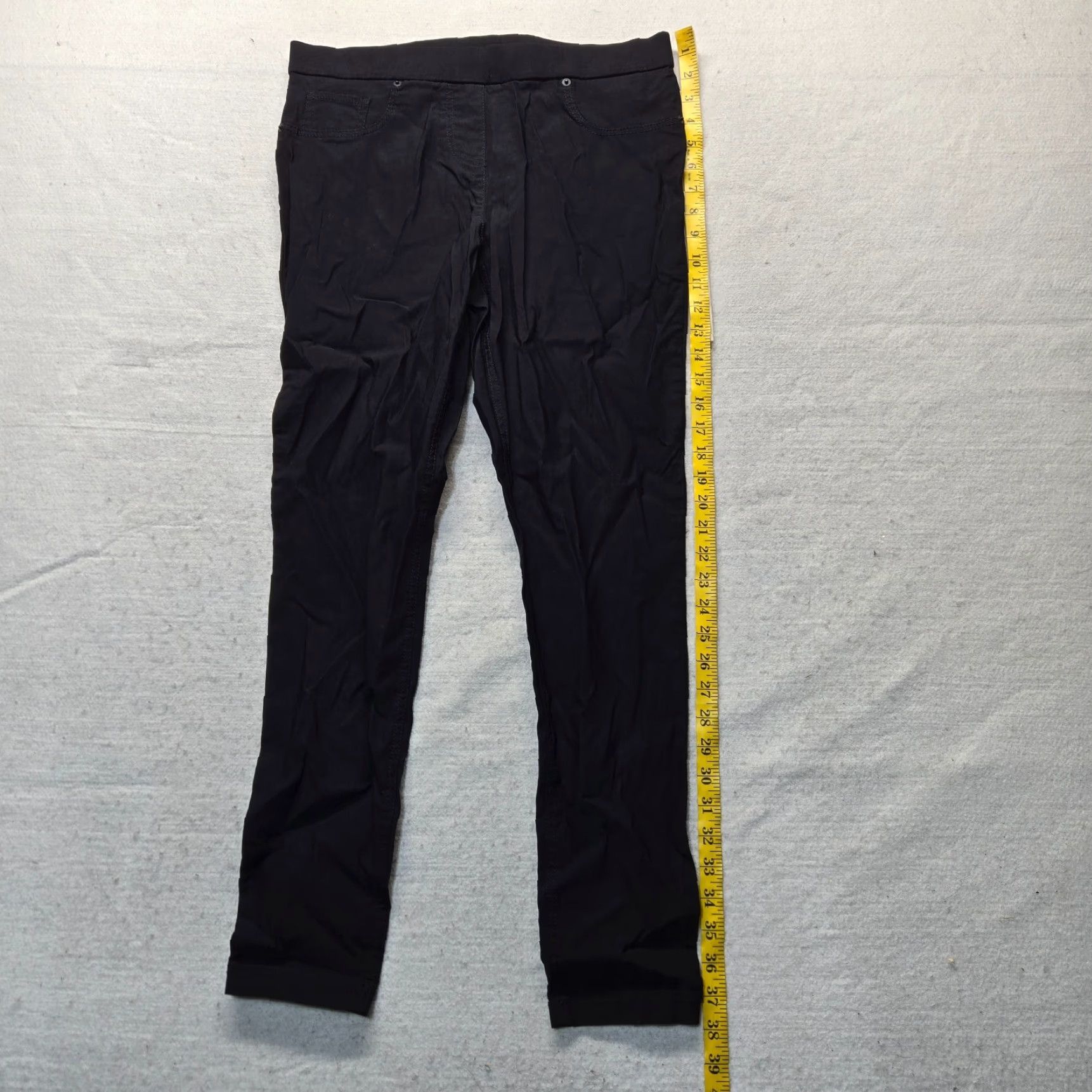 Vintage No Boundaries Solid Black Pants Waistband Tapered Leg Adult Women's L Large Size 36" / US 14 / IT 50 - 7 Thumbnail