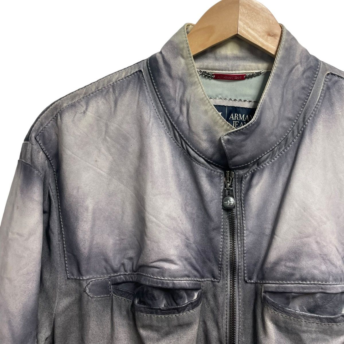 Giorgio Armani Giorgio Armani bleached leather jacket Size US L / EU 52-54 / 3 - 2 Thumbnail
