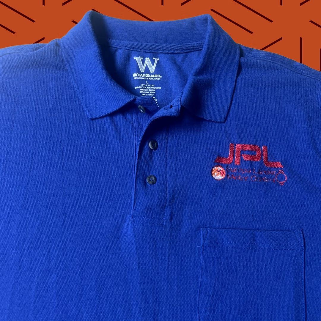 Vintage VINTAGE WearGuard Polo Shirt L Blue 100% Polyester Cotton Blend Short Sleeve Button Pocket Embroidered Logo Galaxy Space Mens Golf Size US L / EU 52-54 / 3 - 1 Thumbnail
