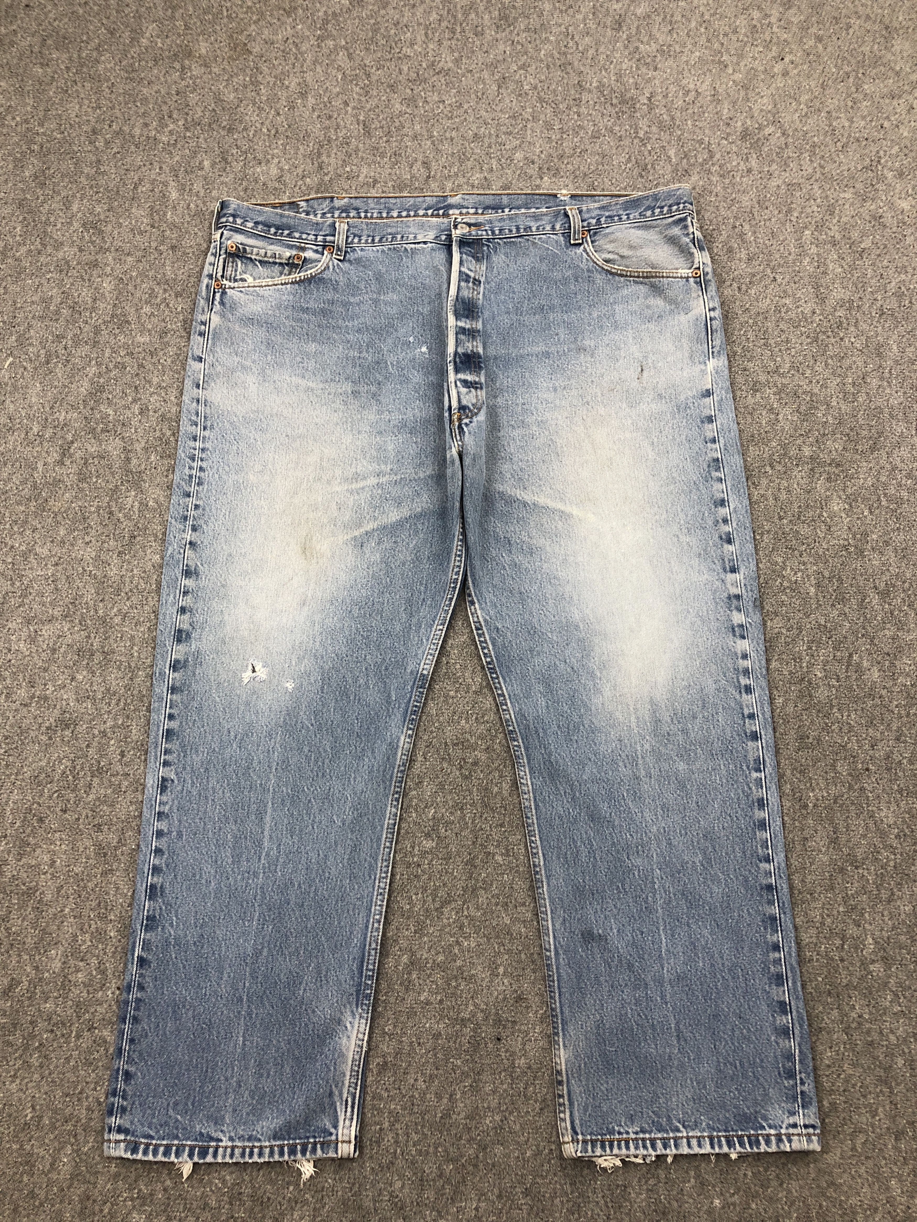 image of Levis 501 Faded Blue Denim Jeans, Men's (Size 44)