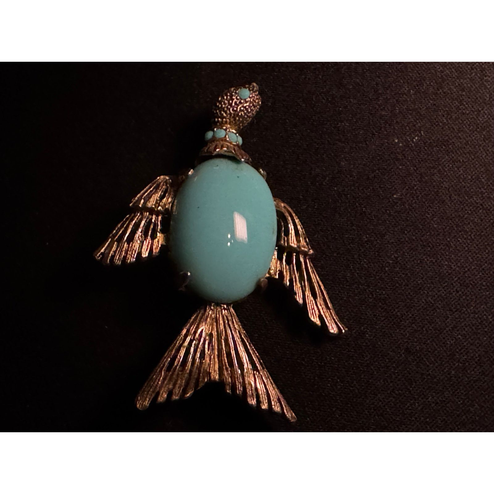 Other Vintage Jelly Belly Gold Tone Bird Brooch Lucite Collar, Eye Size ONE SIZE - 1 Thumbnail