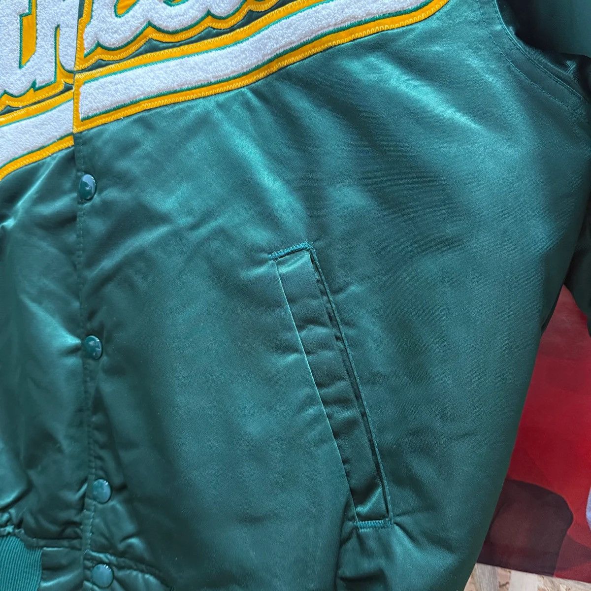 Starter Vintage Oakland Athletics Starter Satin Bomber Jacket Size US S / EU 44-46 / 1 - 7 Thumbnail