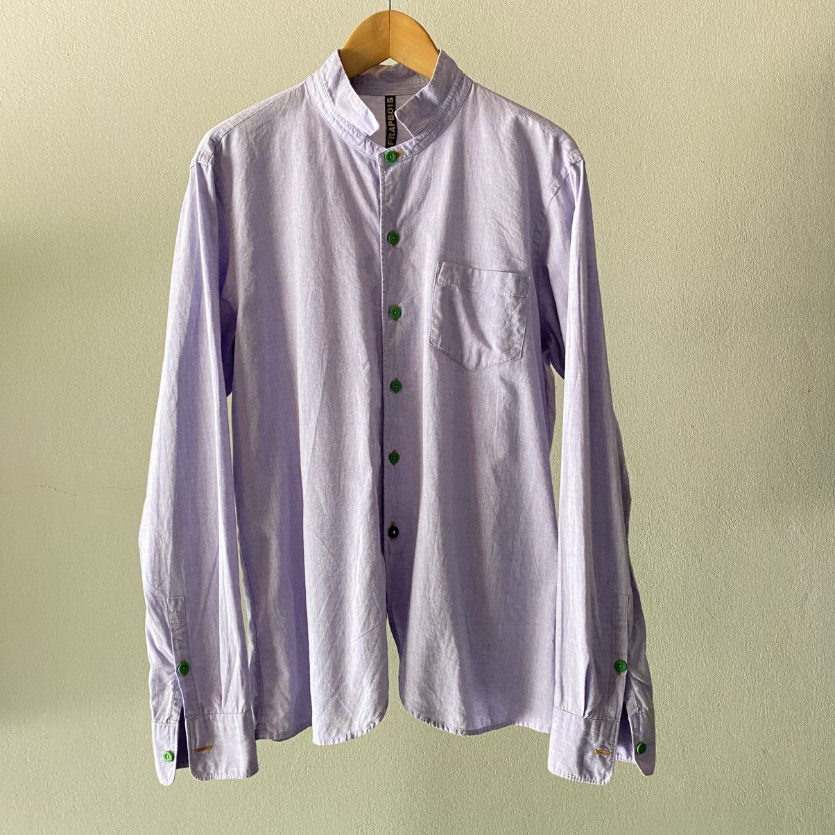 Frapbois FRAPBOIS Bright Lavender Mandarin Collar Button-Up Shirt Size M / US 6-8 / IT 42-44 - 2 Thumbnail