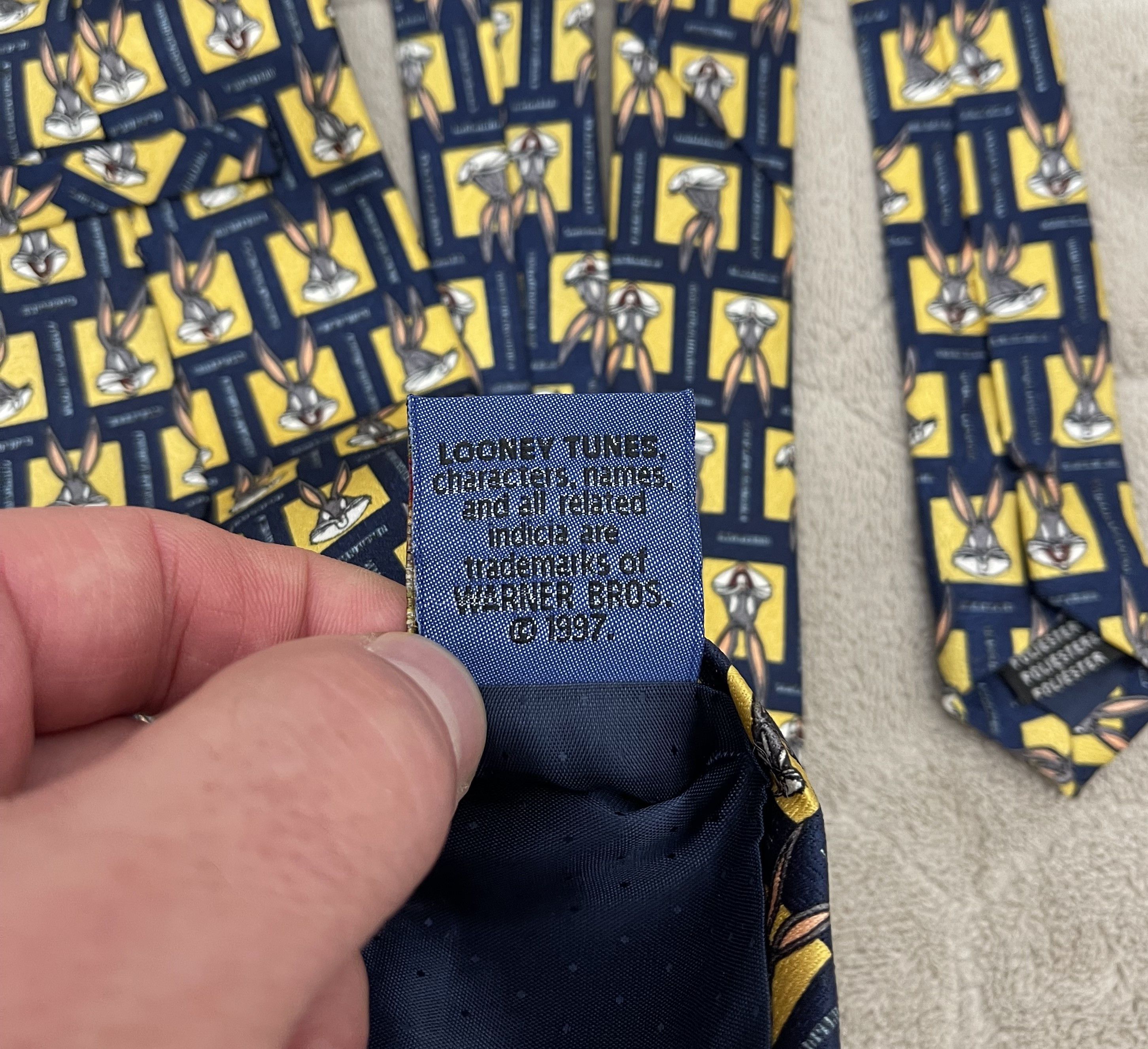 Vintage × Warner Bros Bunny Rabbit Warner Bros Vintage Tie 1997 Size ONE SIZE - 5 Thumbnail