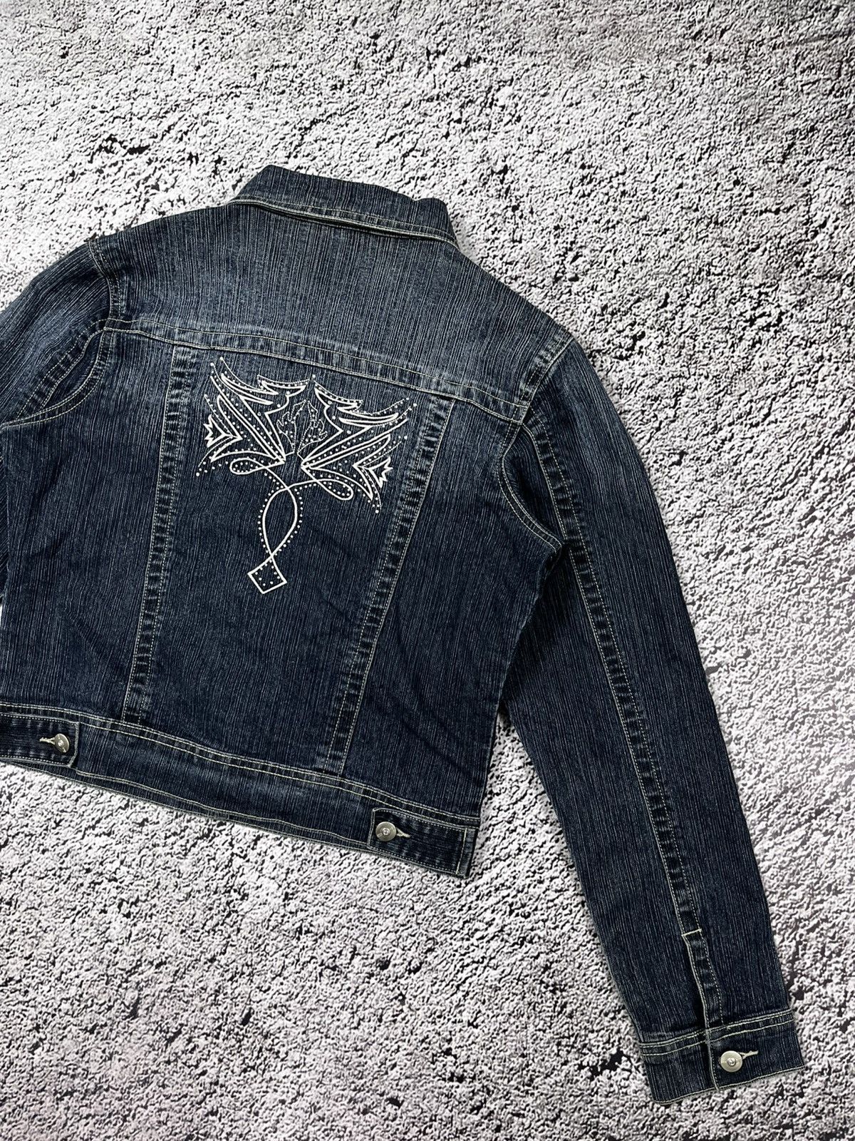 Vintage Vintage Y2K rhinestones denim jacket Japanese grunge style Size M / US 6-8 / IT 42-44 - 8 Thumbnail
