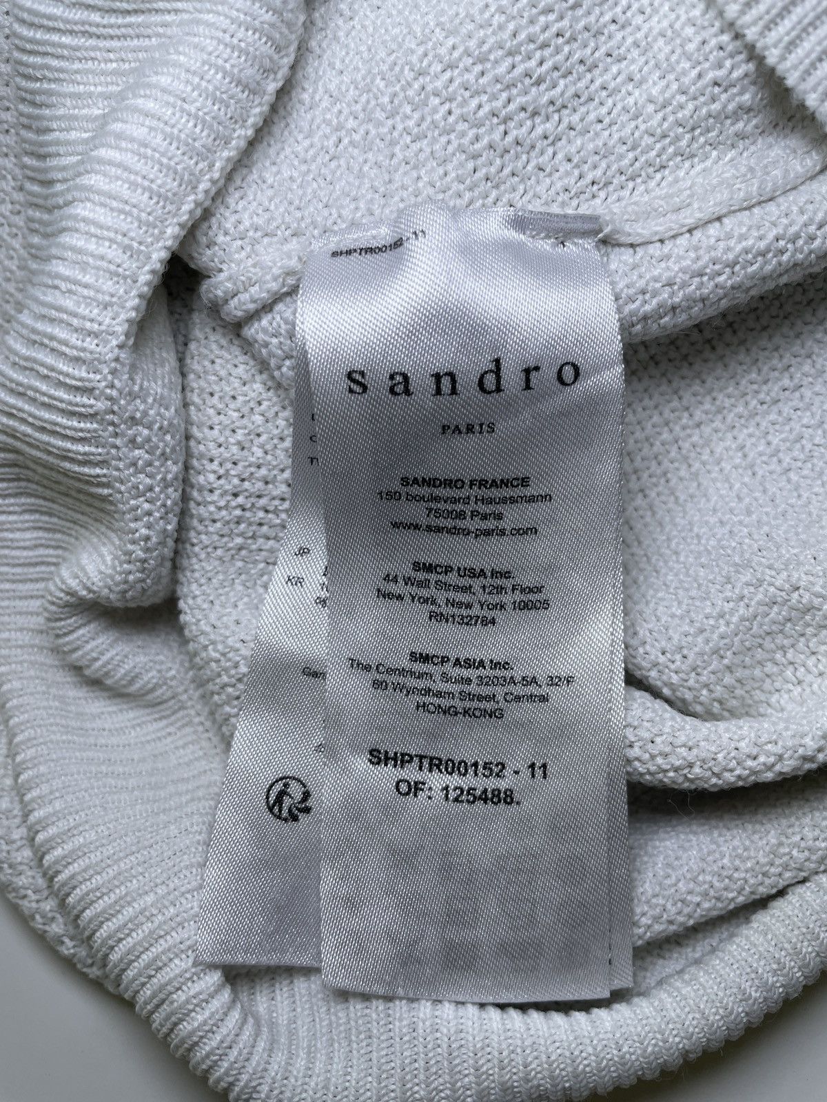Sandro Sandro Paris Ecru Waffle Knit T-Shirt Size US S / EU 44-46 / 1 - 7 Thumbnail