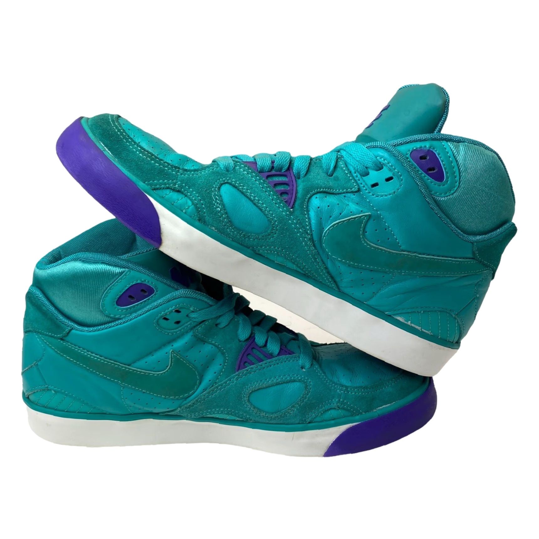 Nike NIKE AUTO TRAINER 407935-300 GREEN PURPLE WHITE MENS SIZE 9 2010 RELEASE BASKETBALL SHoes Size US 10 / EU 43 - 7 Thumbnail